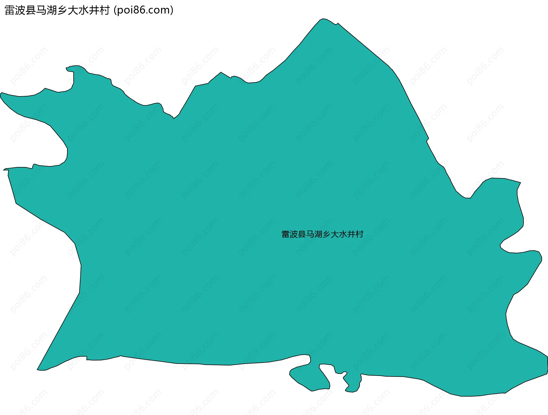 雷波县马湖乡大水井村边界地图