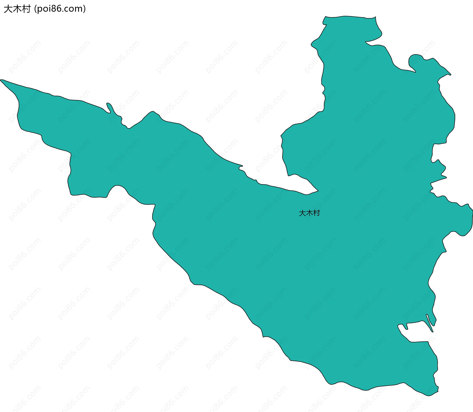 大木村边界地图