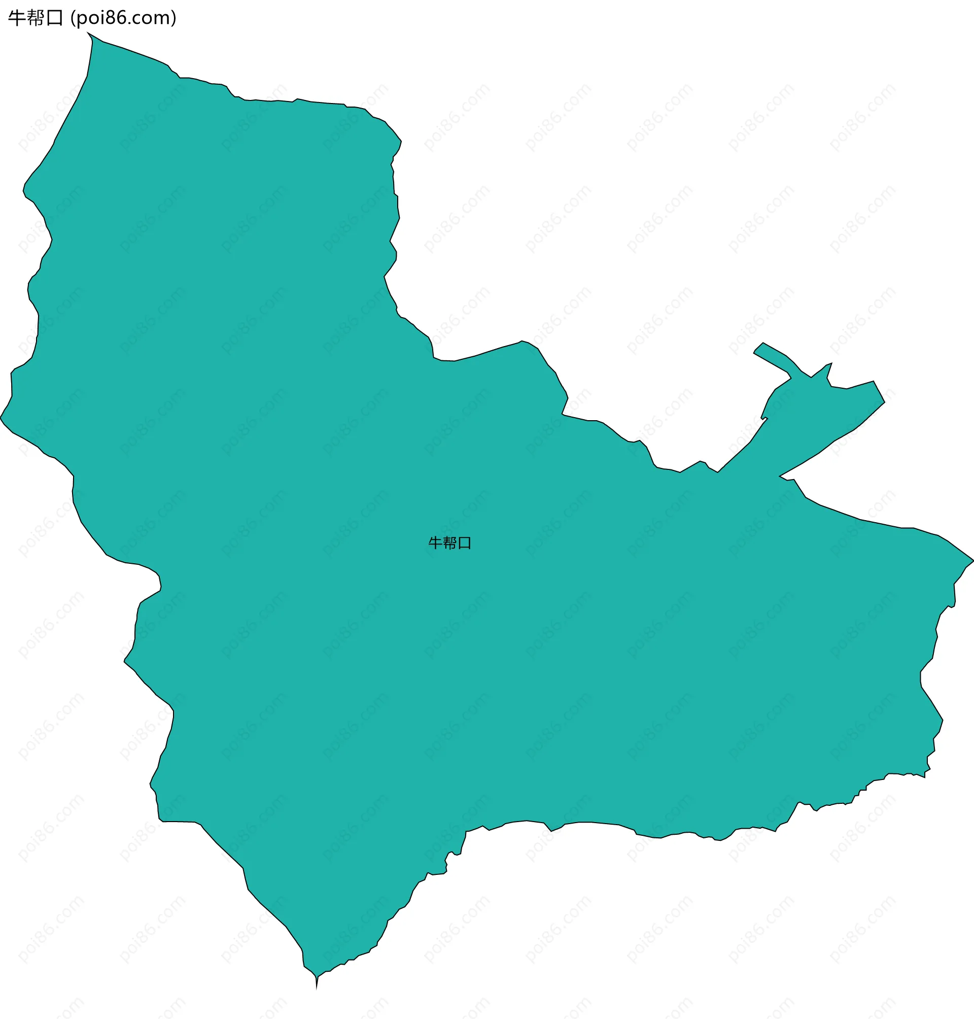 牛帮口边界地图