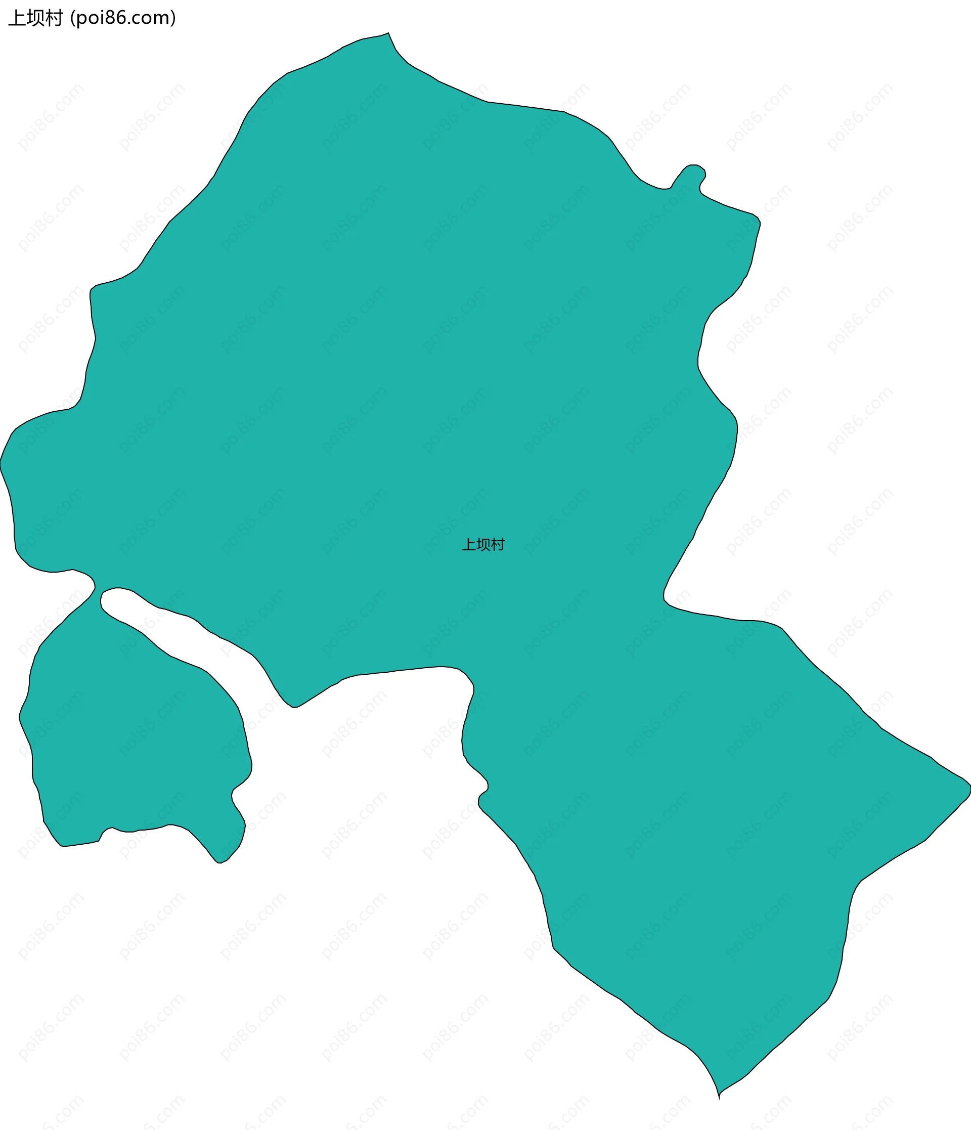 上坝村边界地图