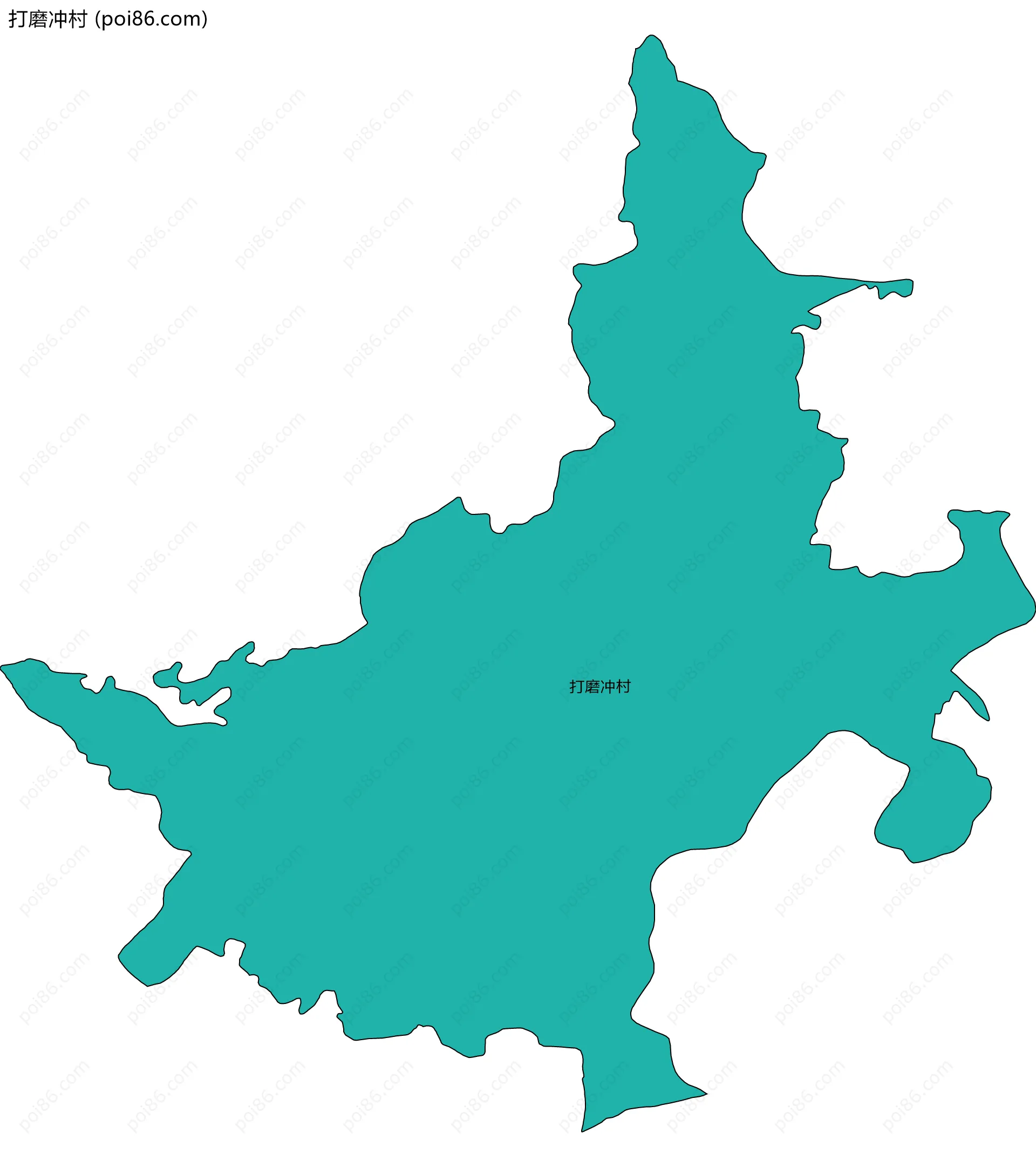 打磨冲村边界地图