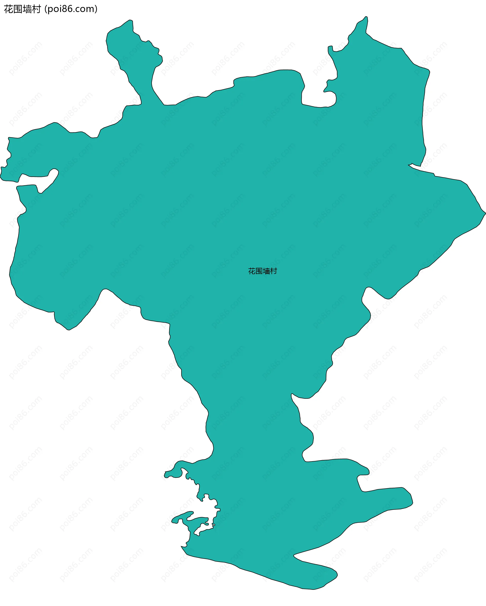 花围墙村边界地图