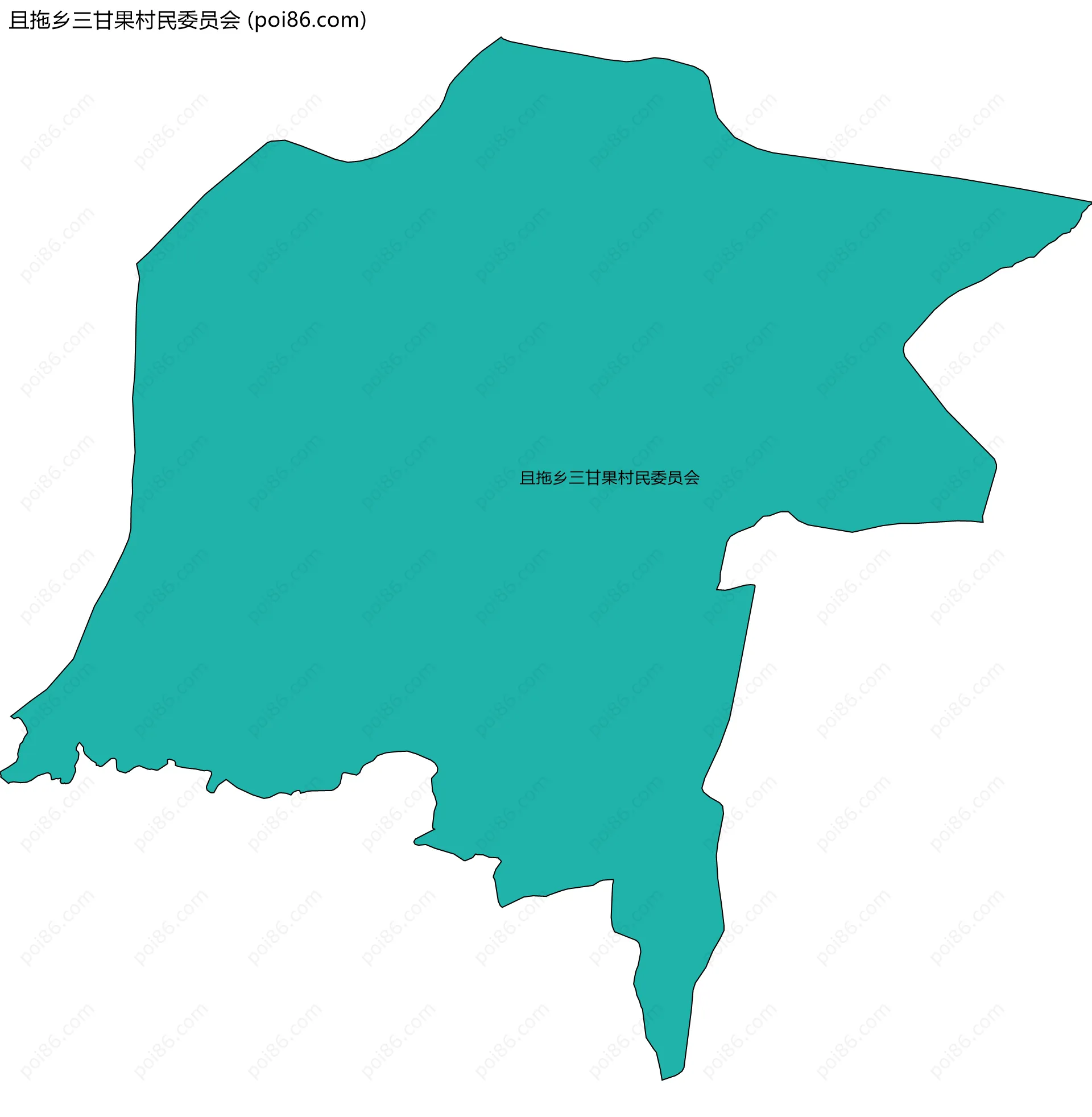 且拖乡三甘果村民委员会边界地图