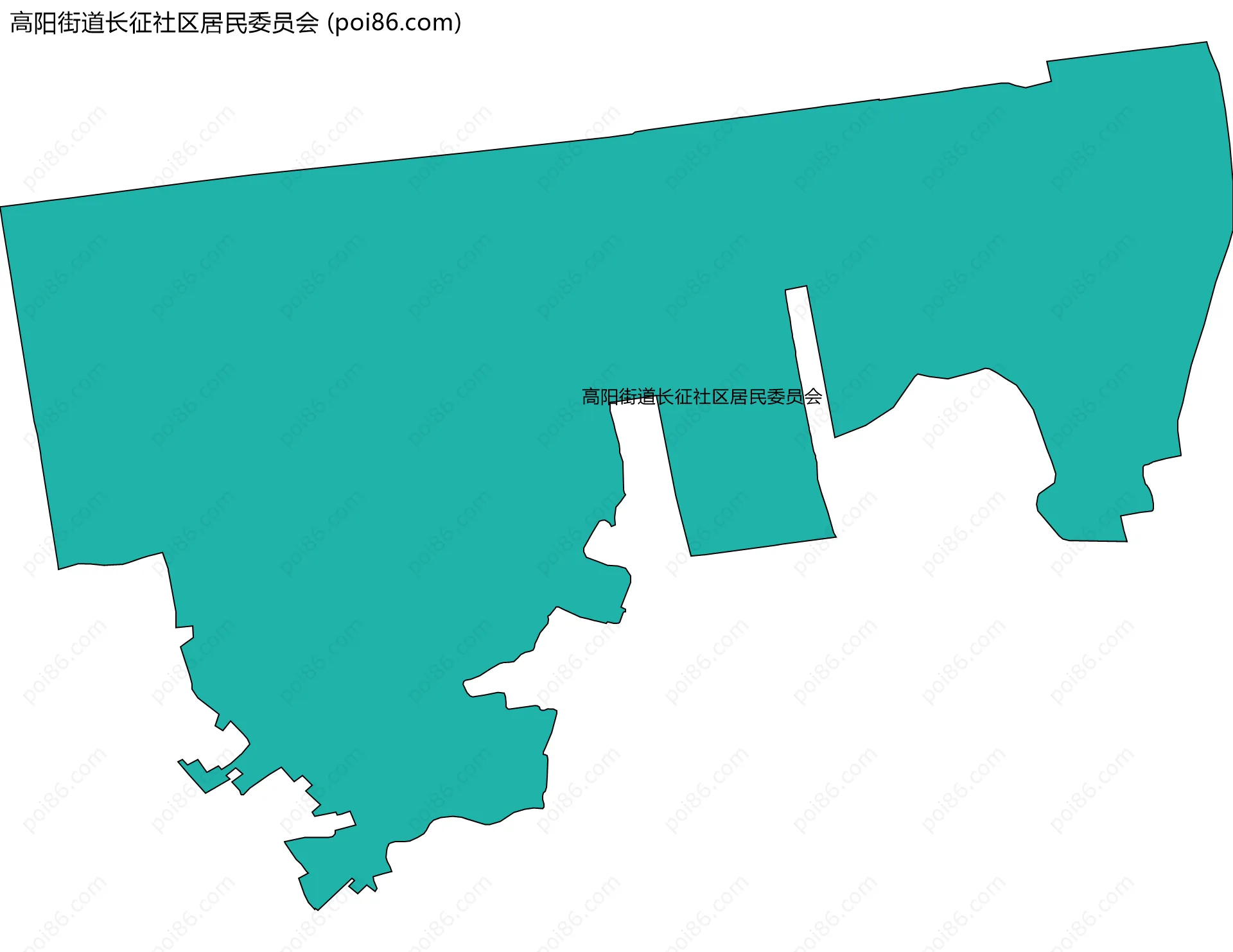 高阳街道长征社区居民委员会边界地图