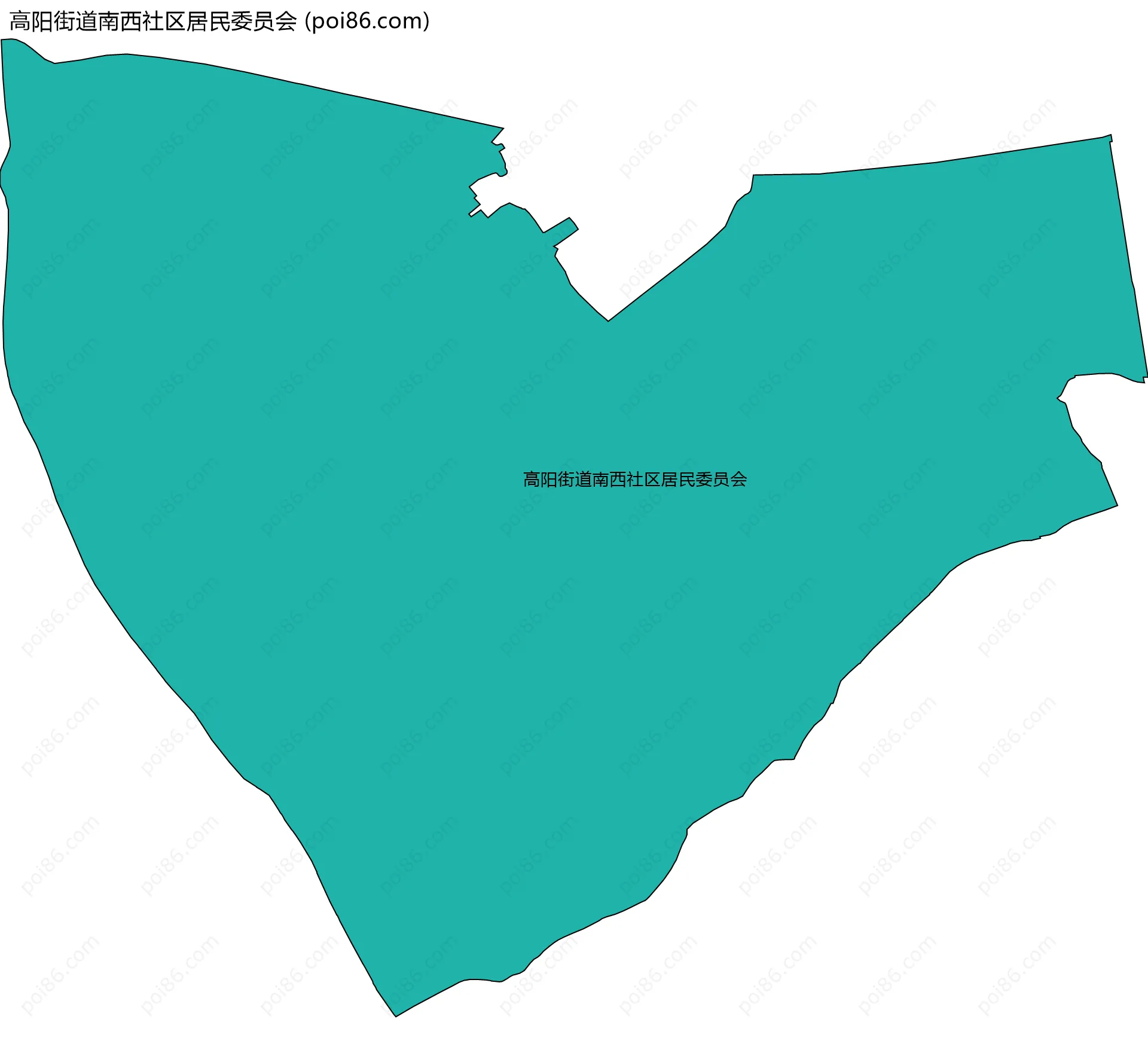 高阳街道南西社区居民委员会边界地图