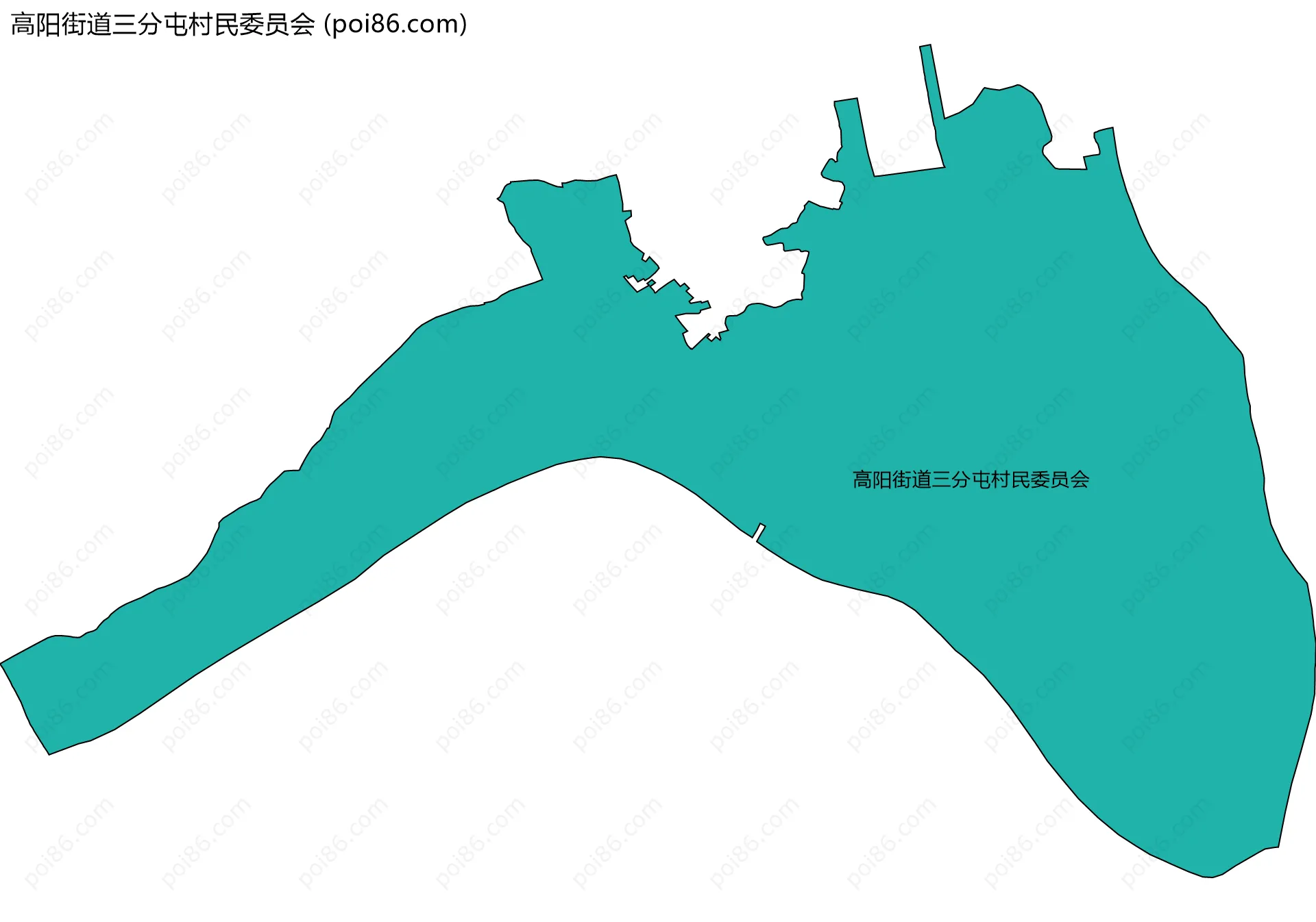 高阳街道三分屯村民委员会边界地图