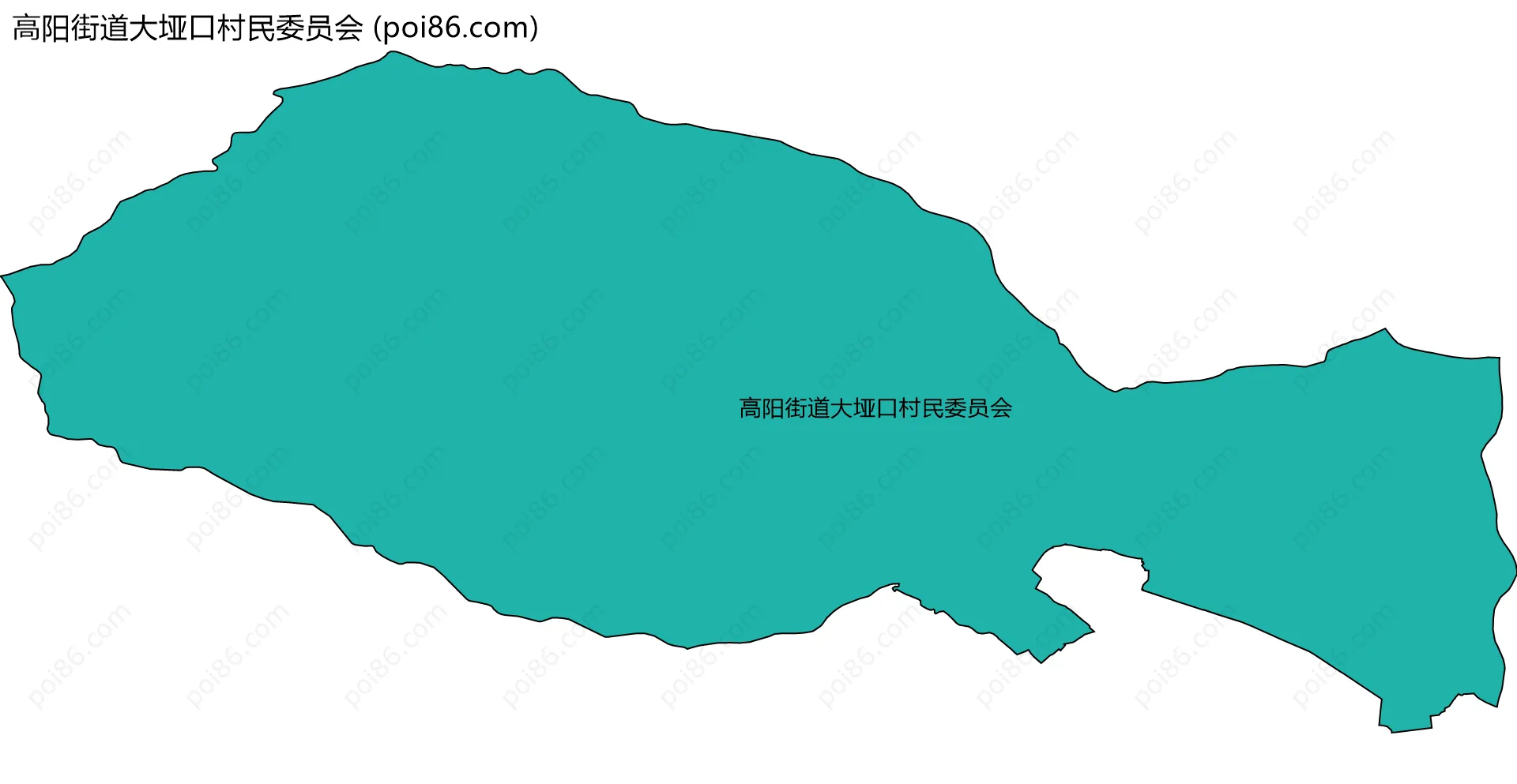 高阳街道大垭口村民委员会边界地图