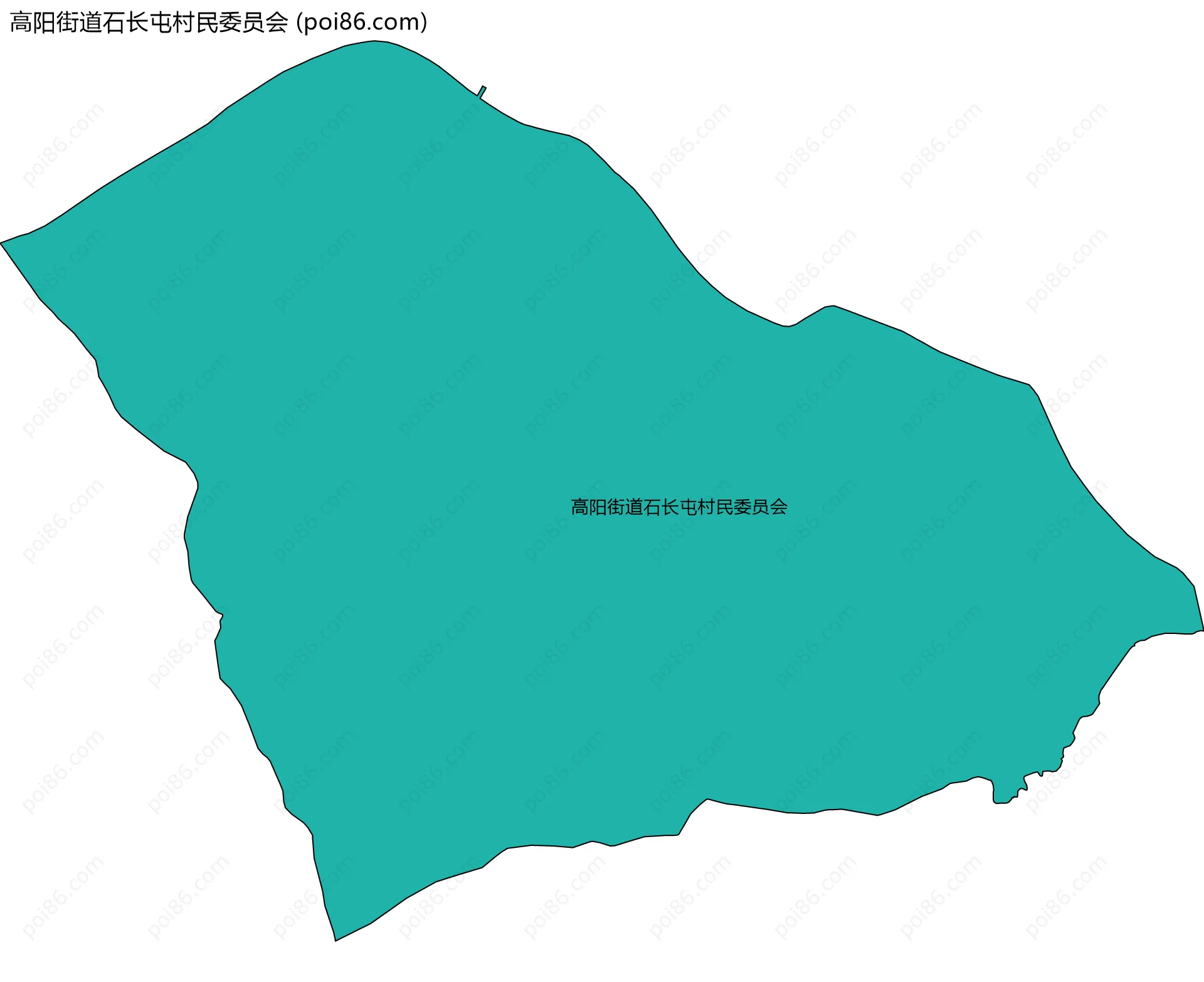 高阳街道石长屯村民委员会边界地图