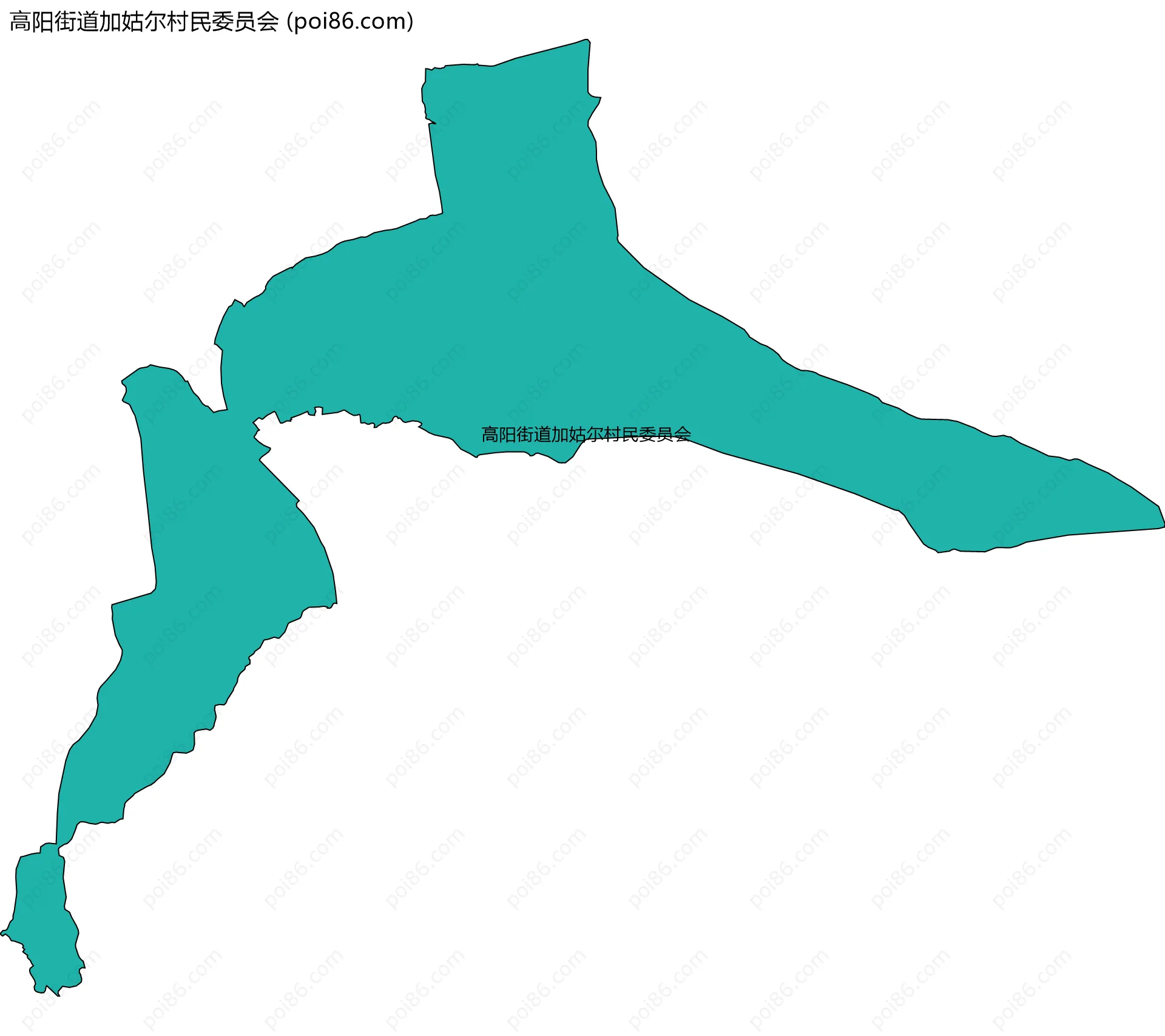 高阳街道加姑尔村民委员会边界地图