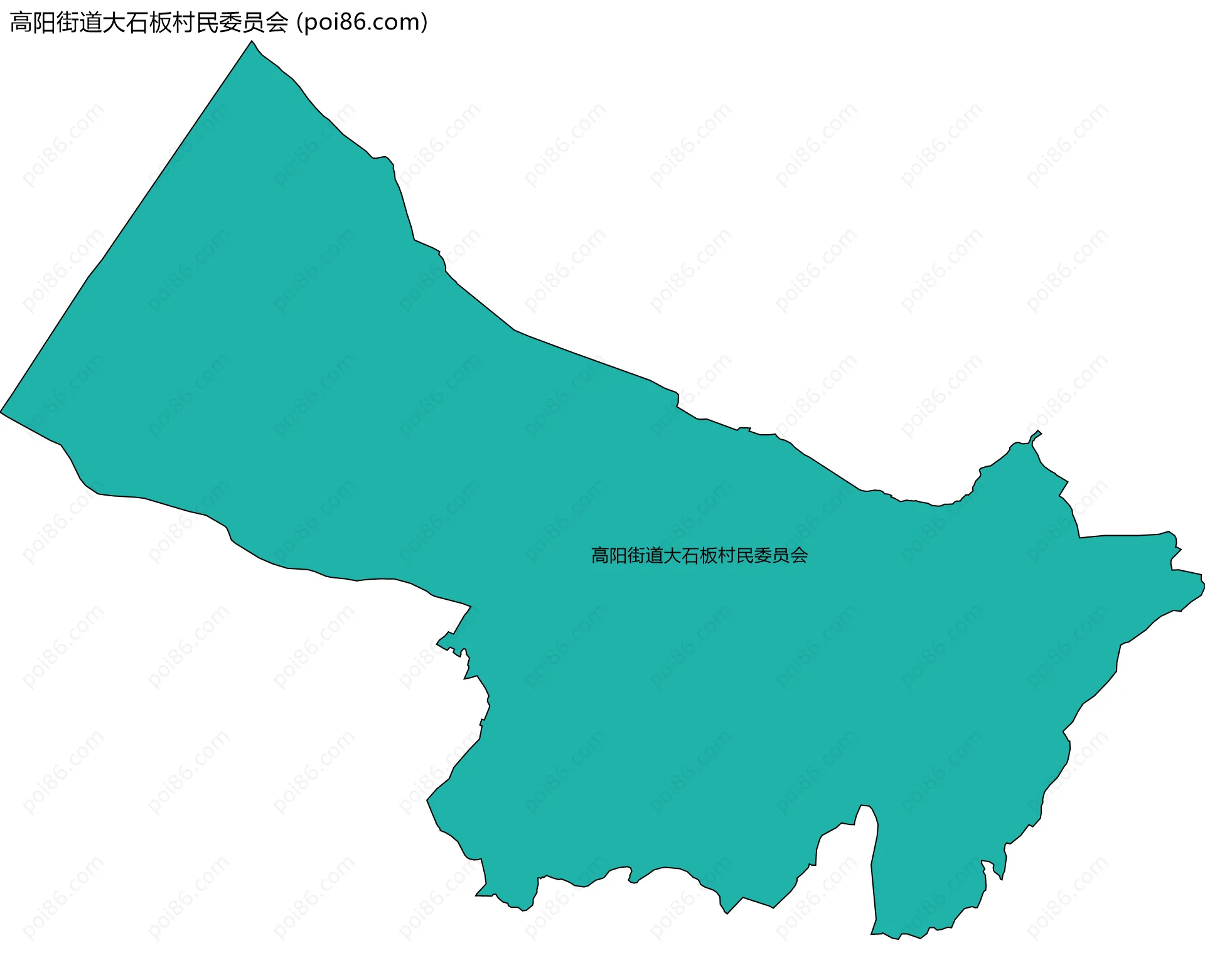 高阳街道大石板村民委员会边界地图