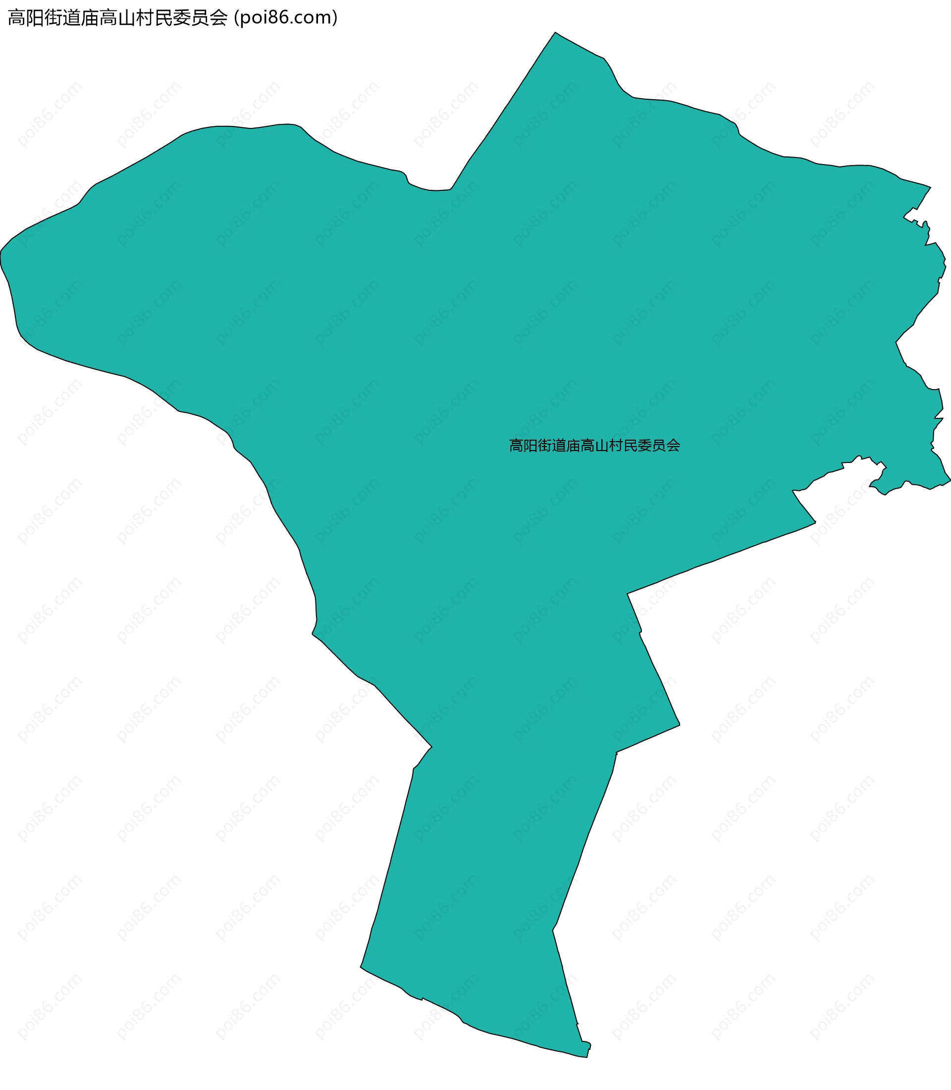 高阳街道庙高山村民委员会边界地图
