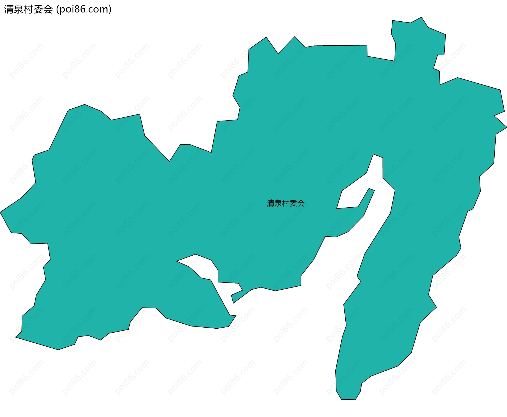 清泉村委会边界地图