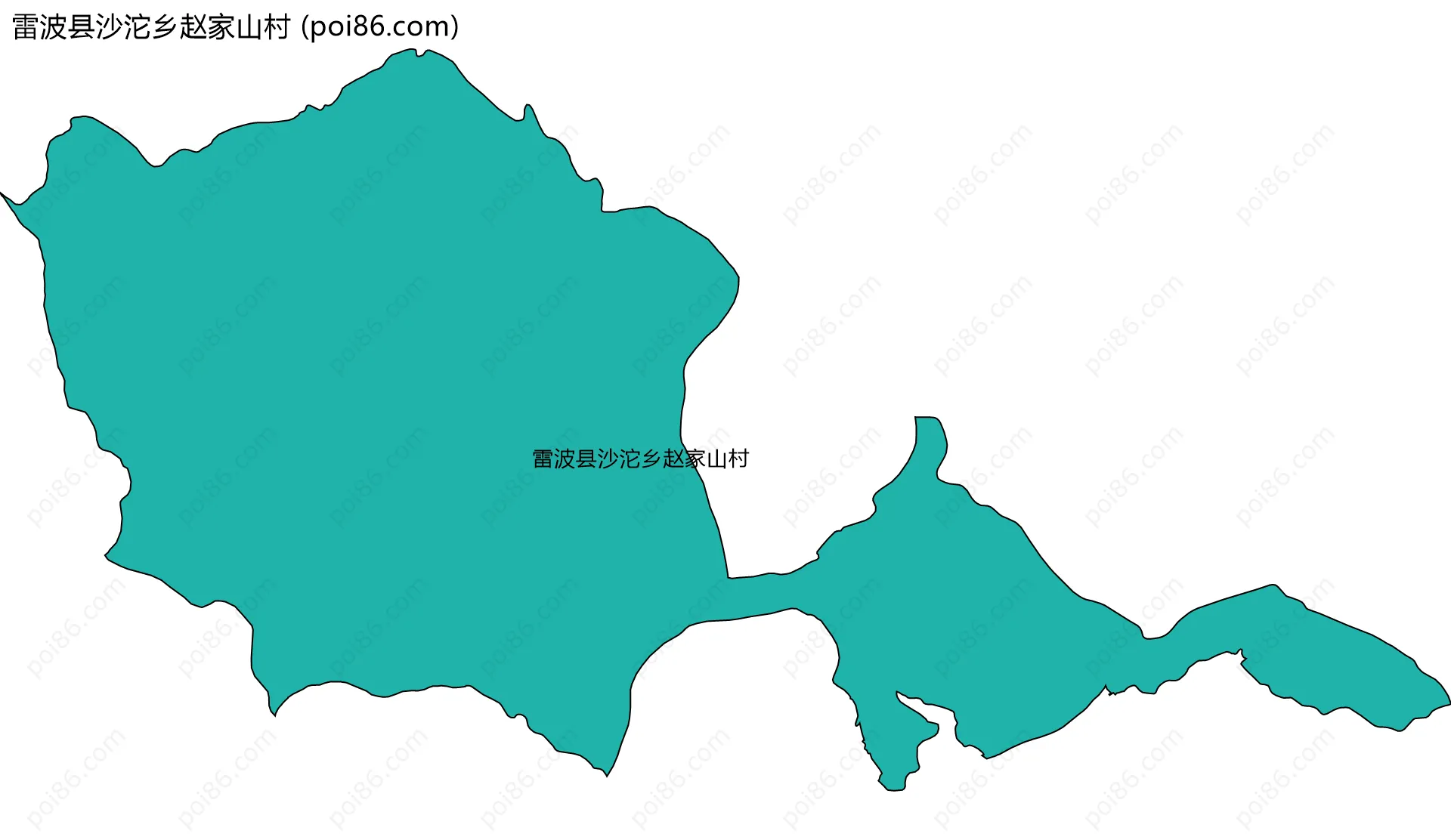 雷波县沙沱乡赵家山村边界地图