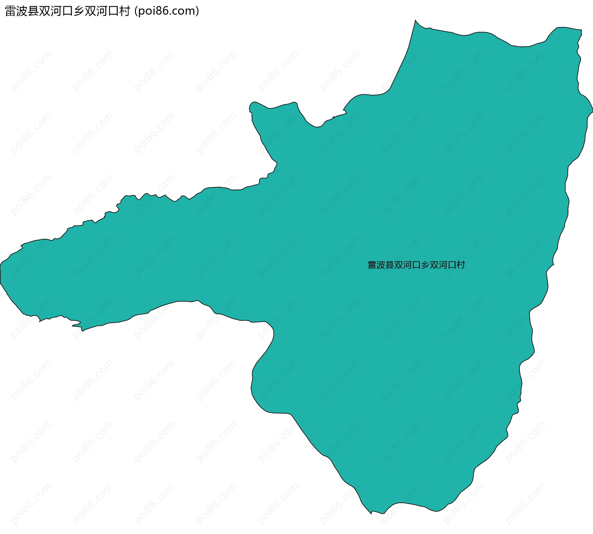 雷波县双河口乡双河口村边界地图