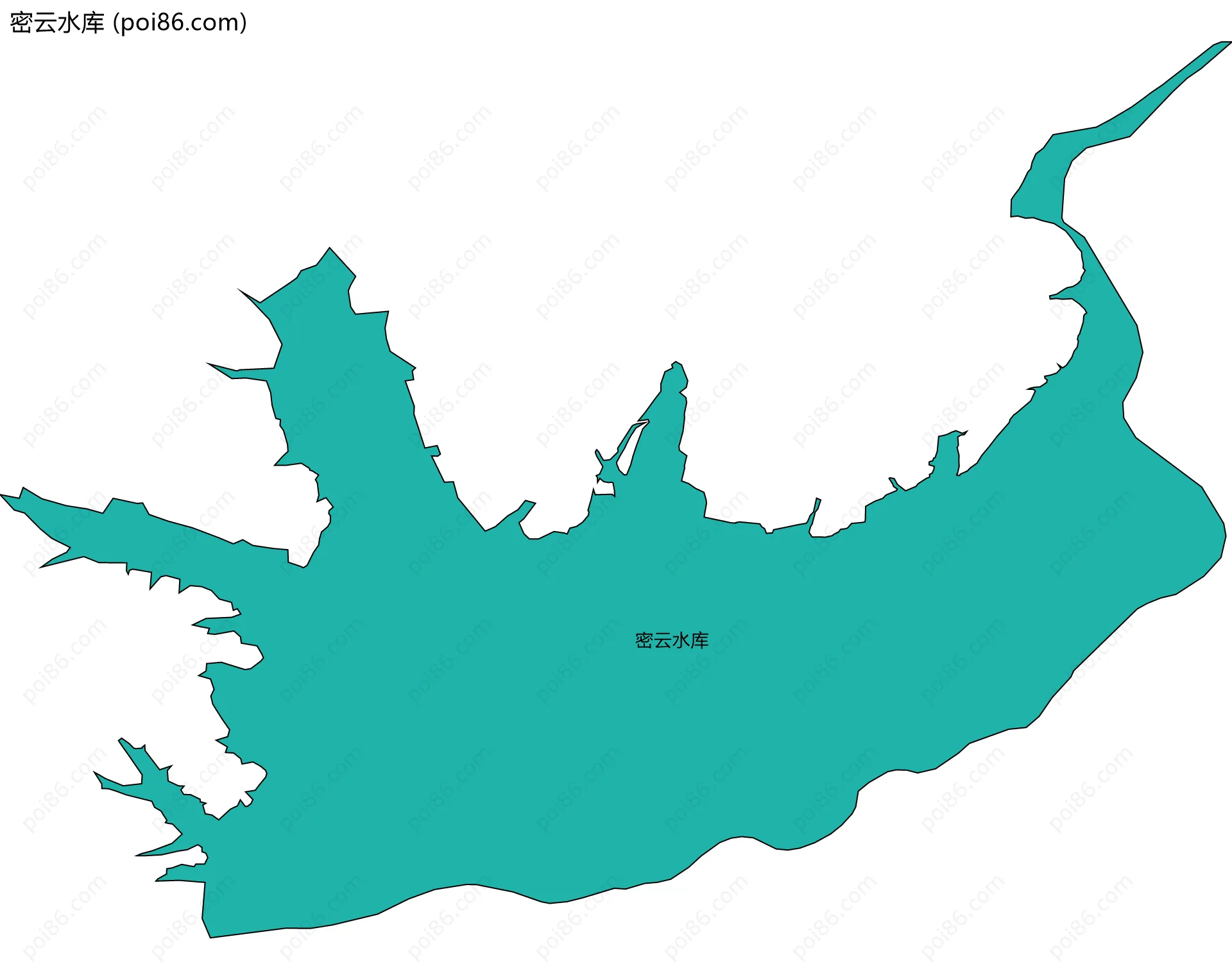 密云水库边界地图