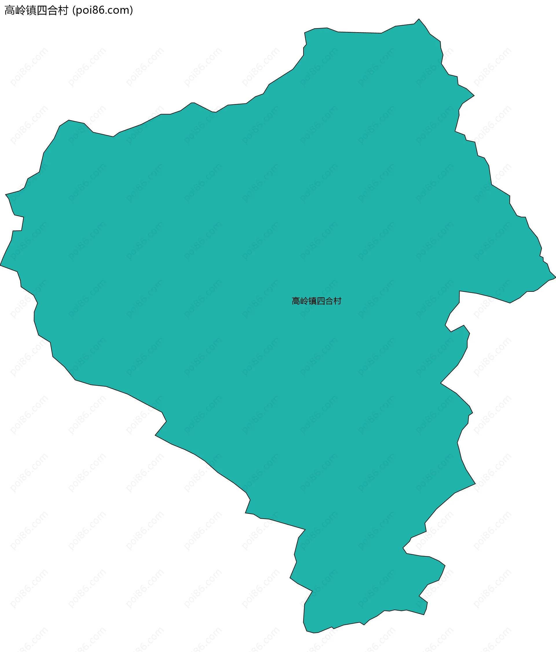 高岭镇四合村边界地图