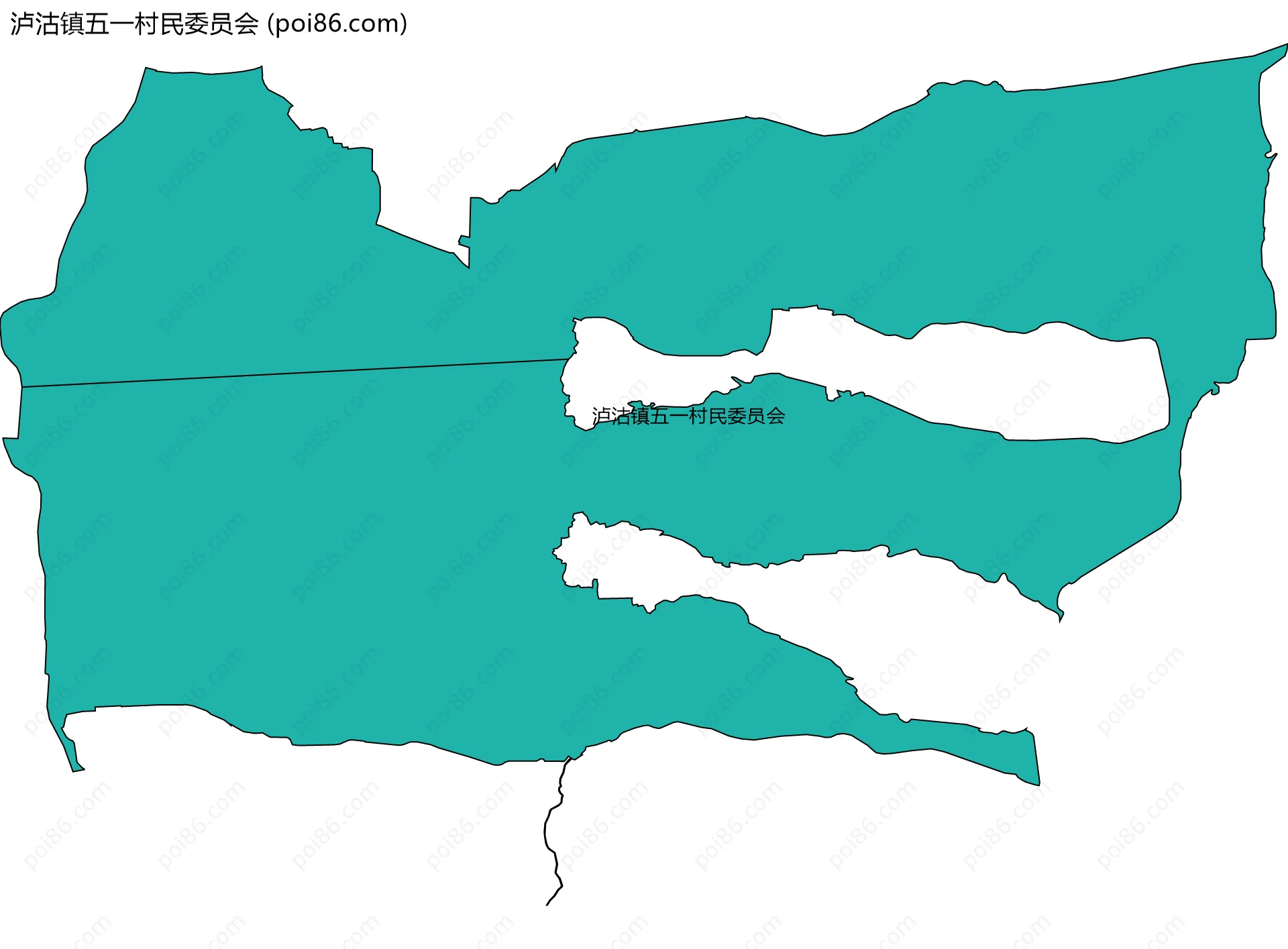 泸沽镇五一村民委员会边界地图