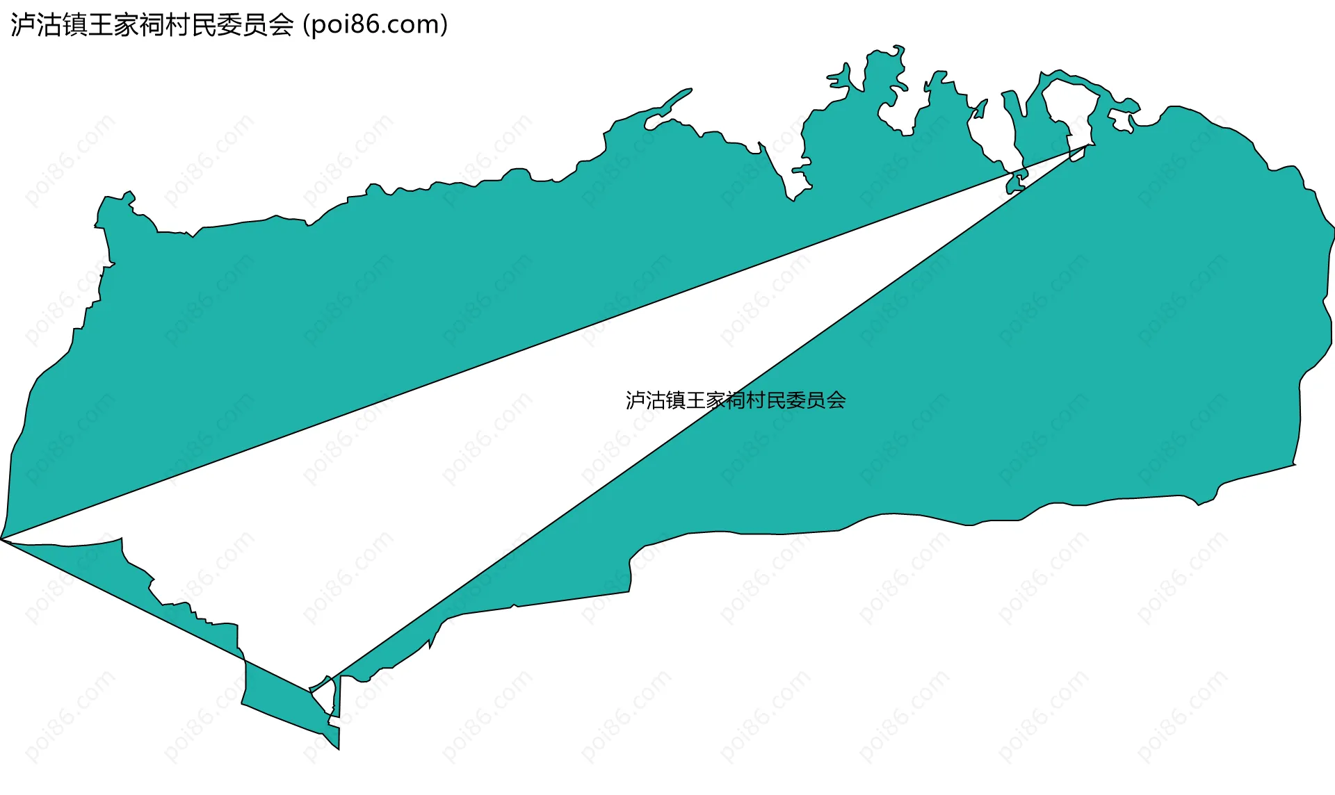 泸沽镇王家祠村民委员会边界地图