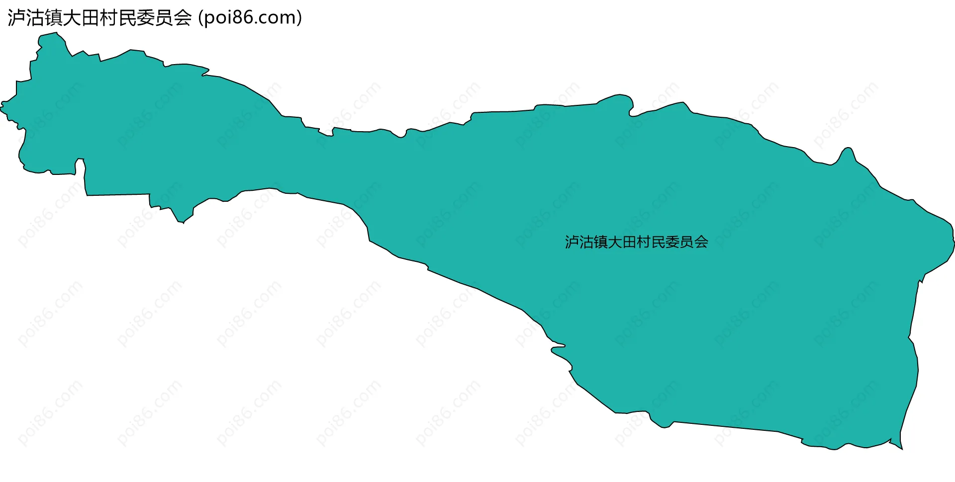 泸沽镇大田村民委员会边界地图