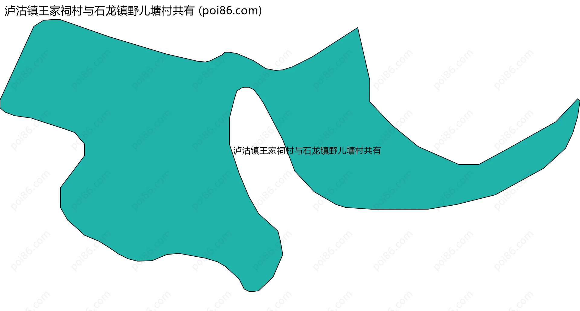 泸沽镇王家祠村与石龙镇野儿塘村共有边界地图