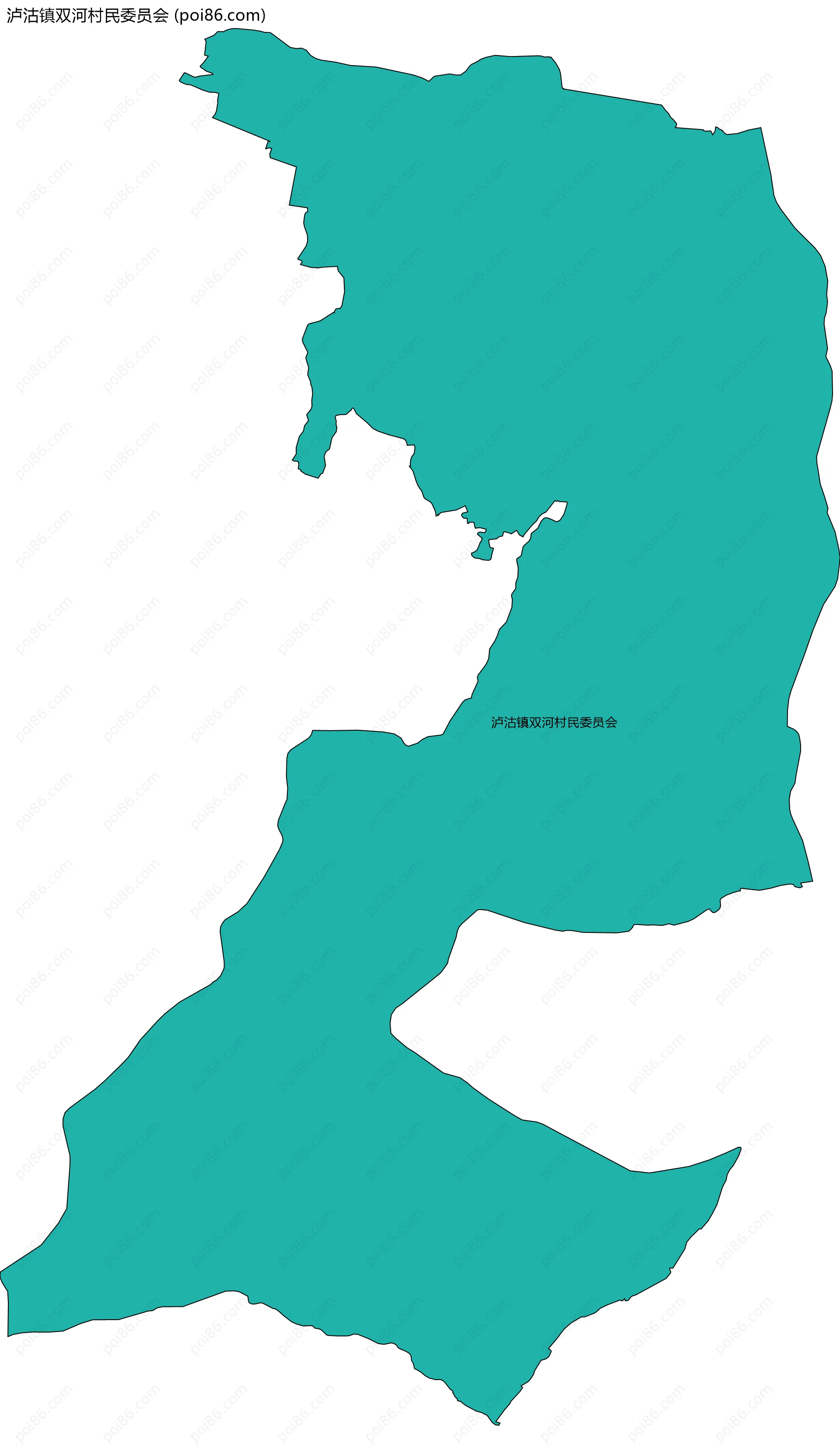 泸沽镇双河村民委员会边界地图
