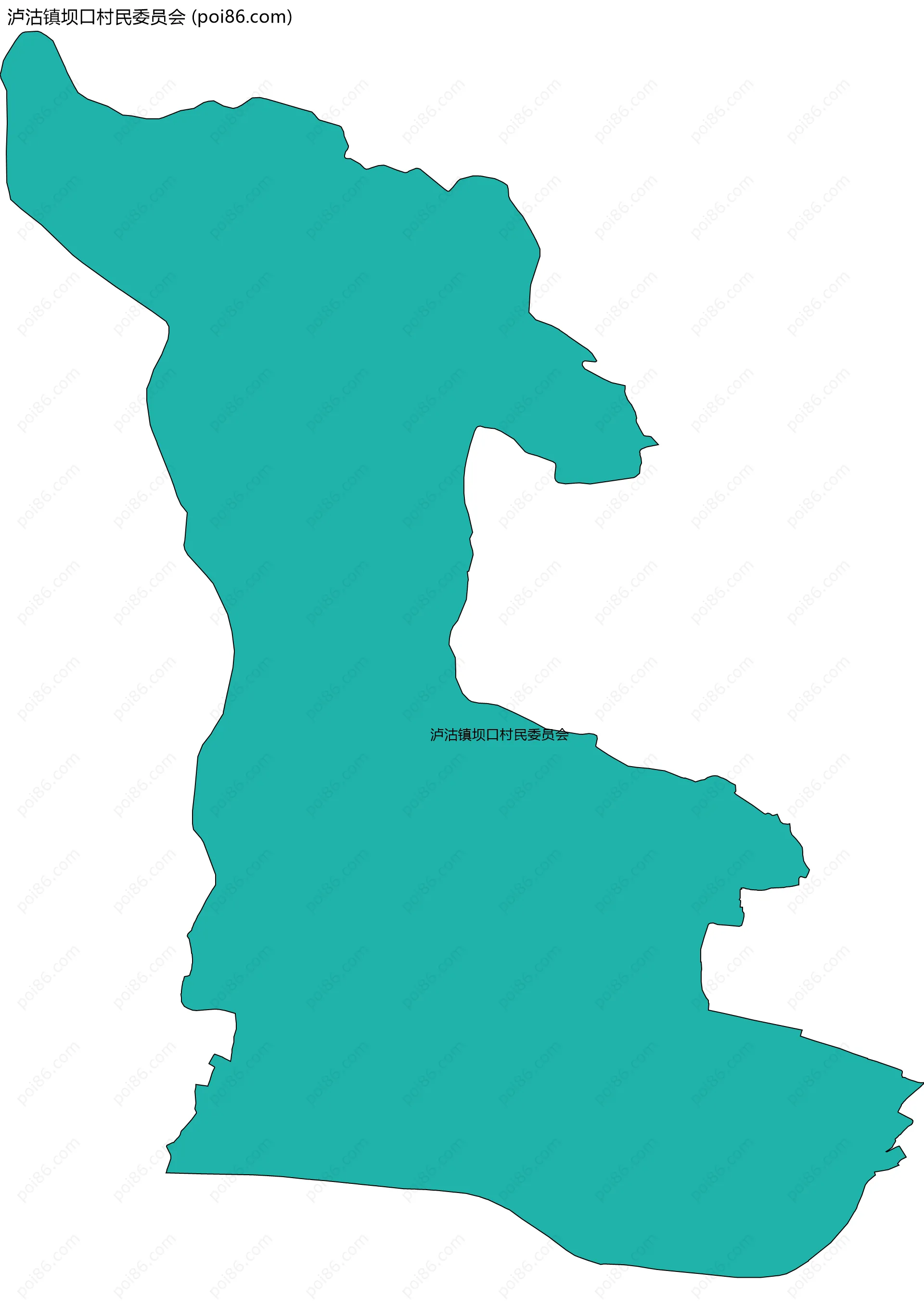 泸沽镇坝口村民委员会边界地图