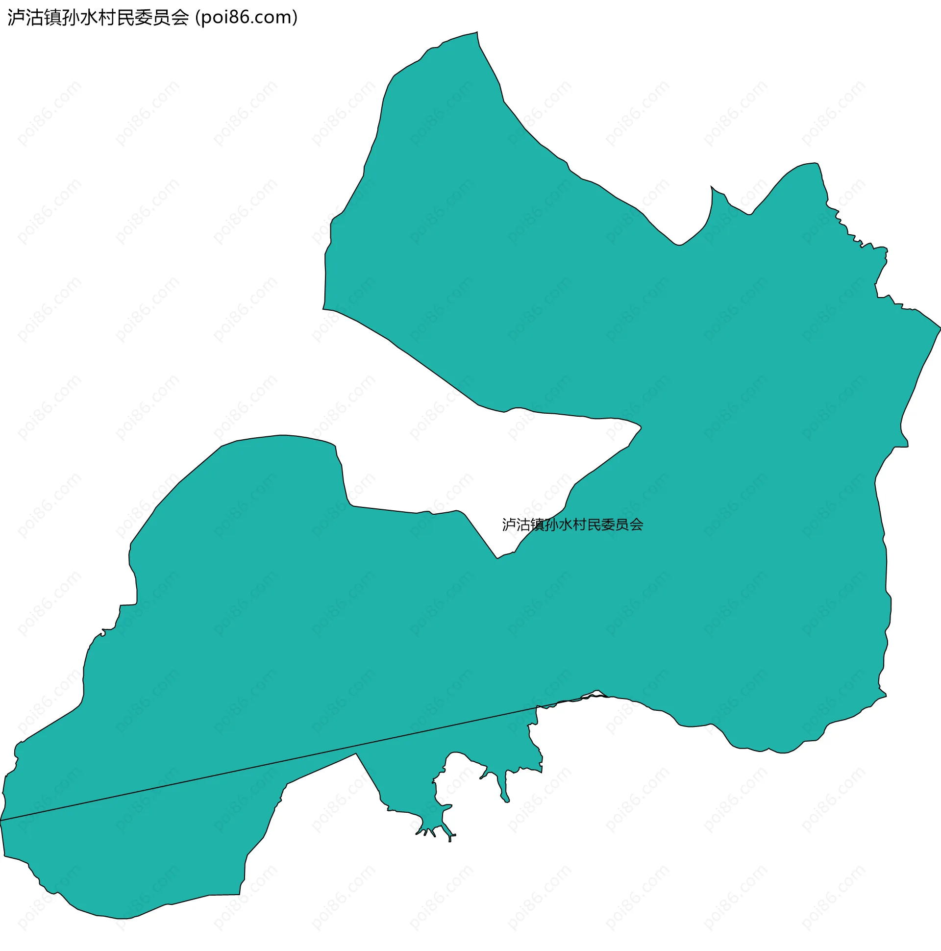 泸沽镇孙水村民委员会边界地图