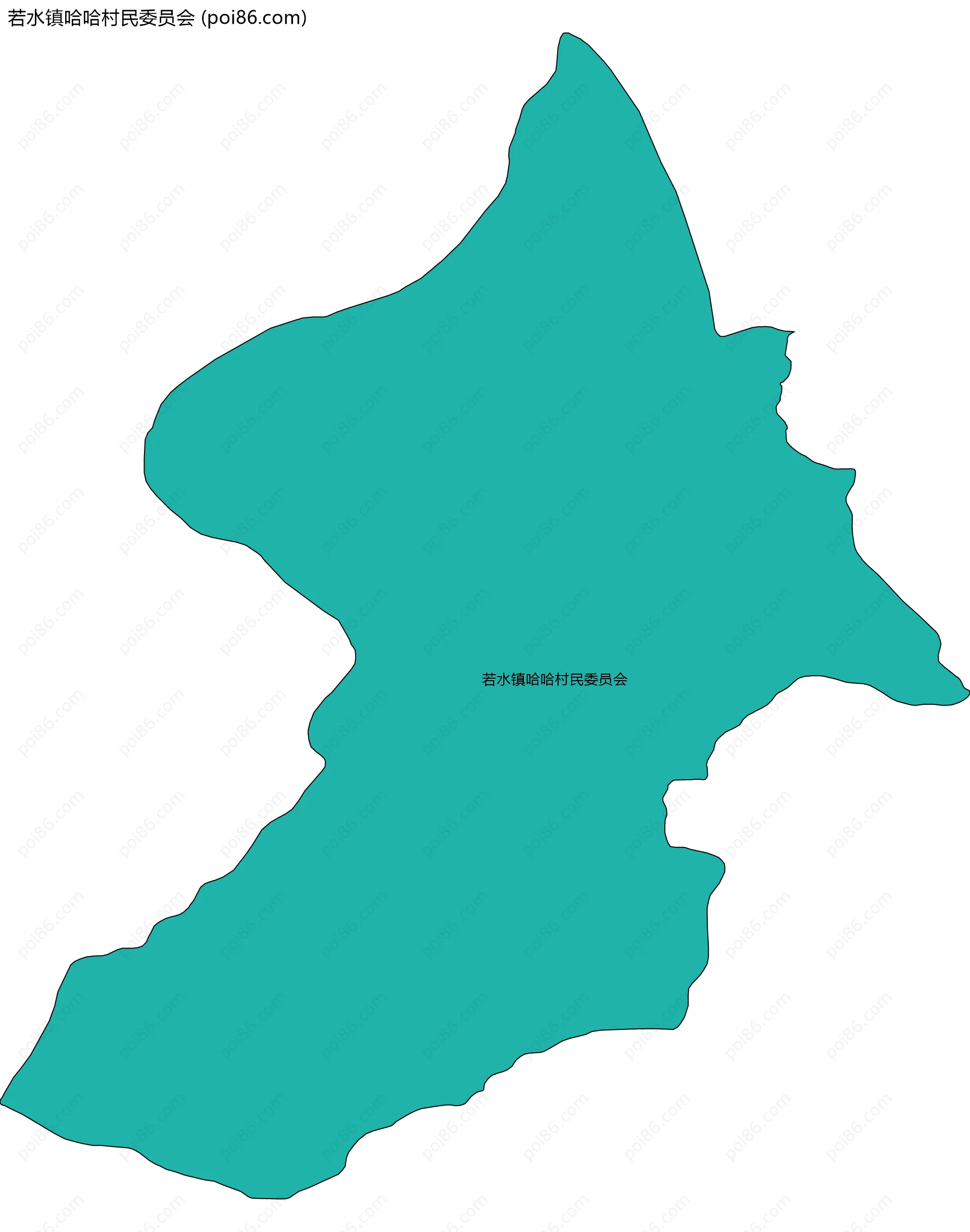 若水镇哈哈村民委员会边界地图