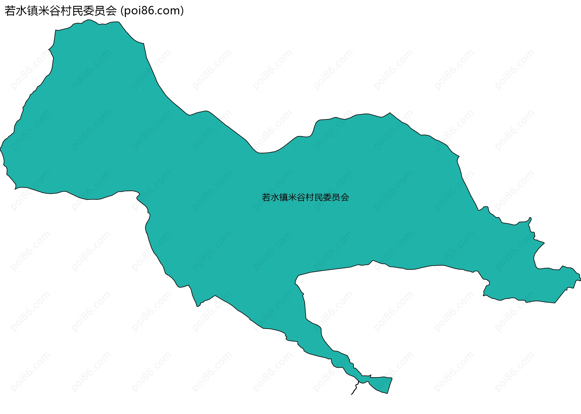 若水镇米谷村民委员会边界地图