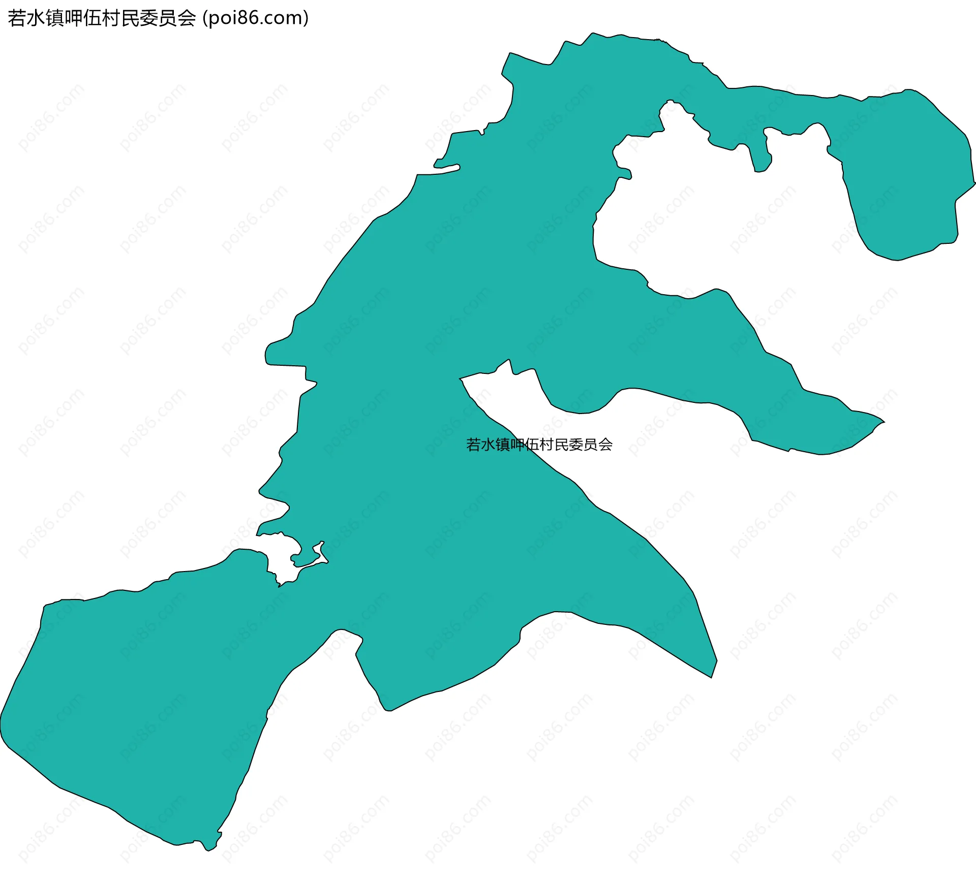 若水镇呷伍村民委员会边界地图