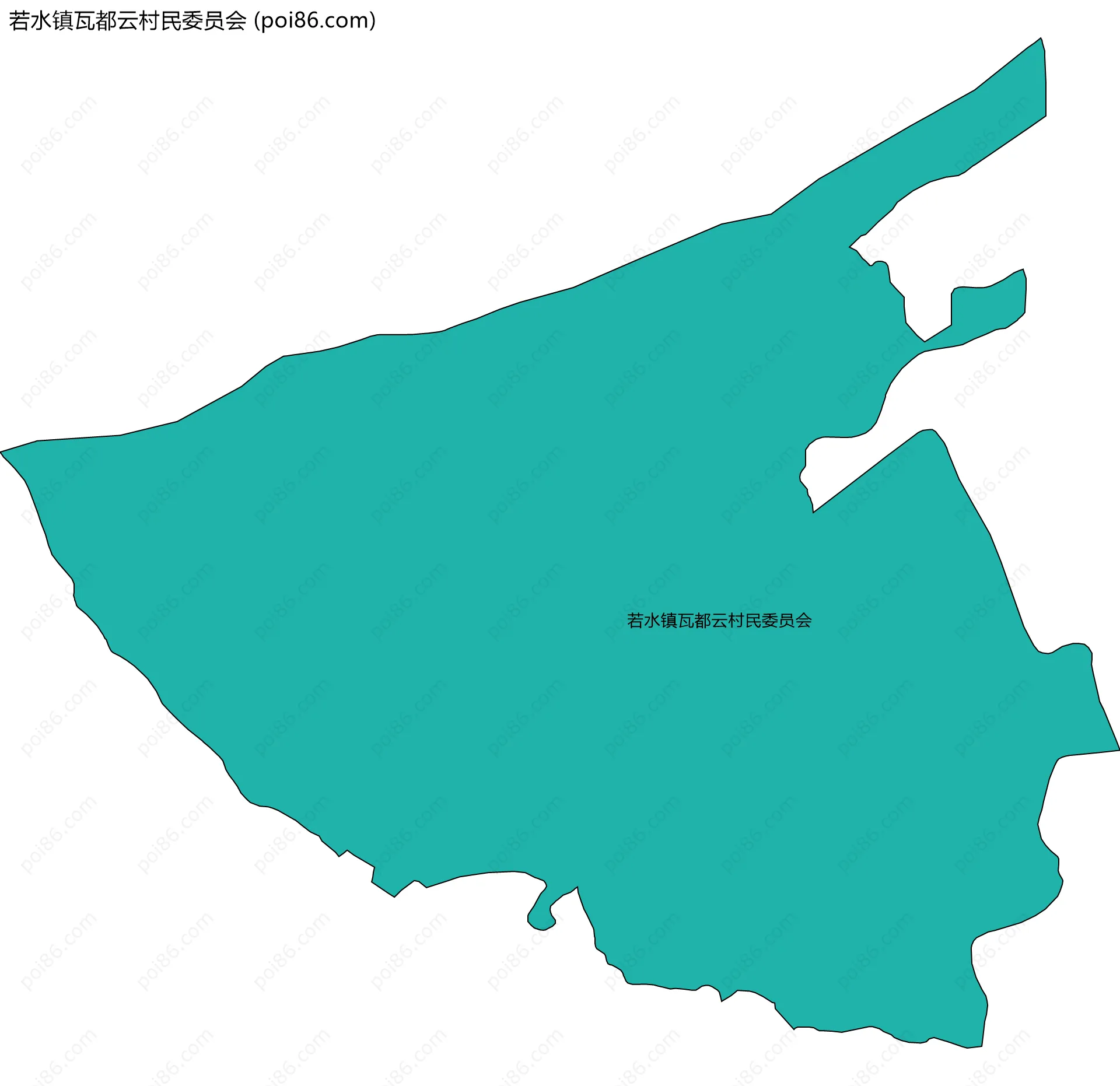 若水镇瓦都云村民委员会边界地图