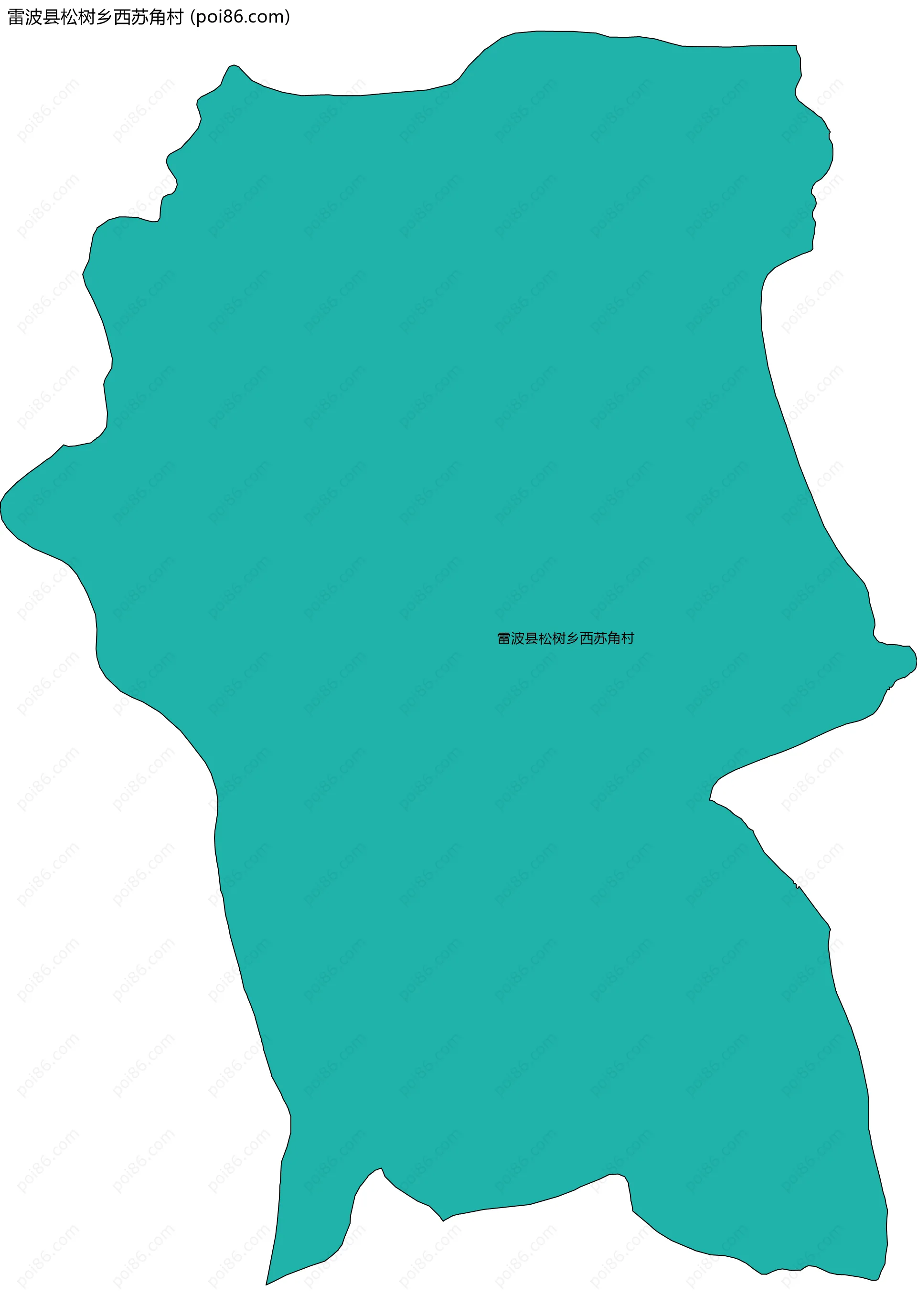 雷波县松树乡西苏角村边界地图