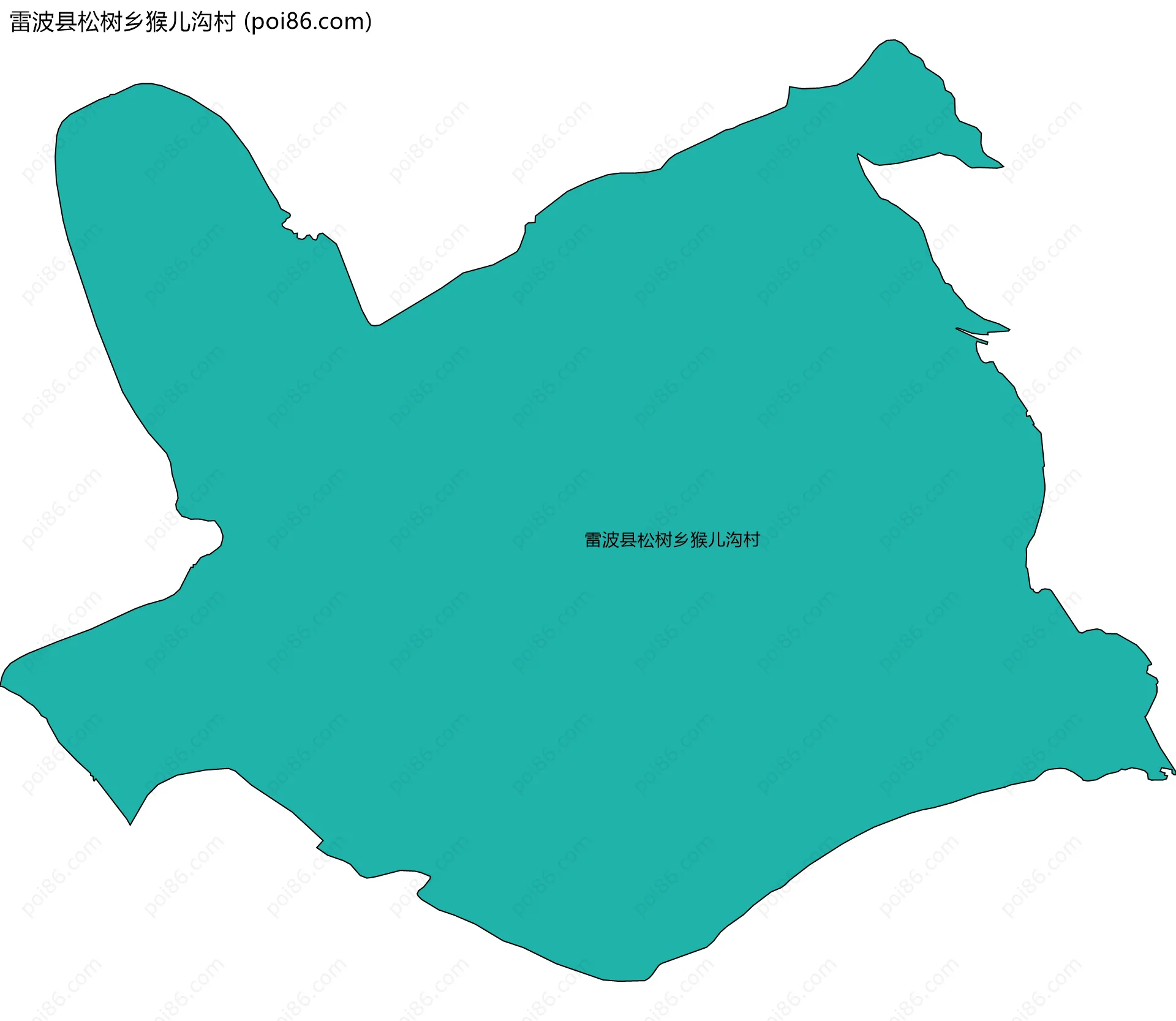 雷波县松树乡猴儿沟村边界地图