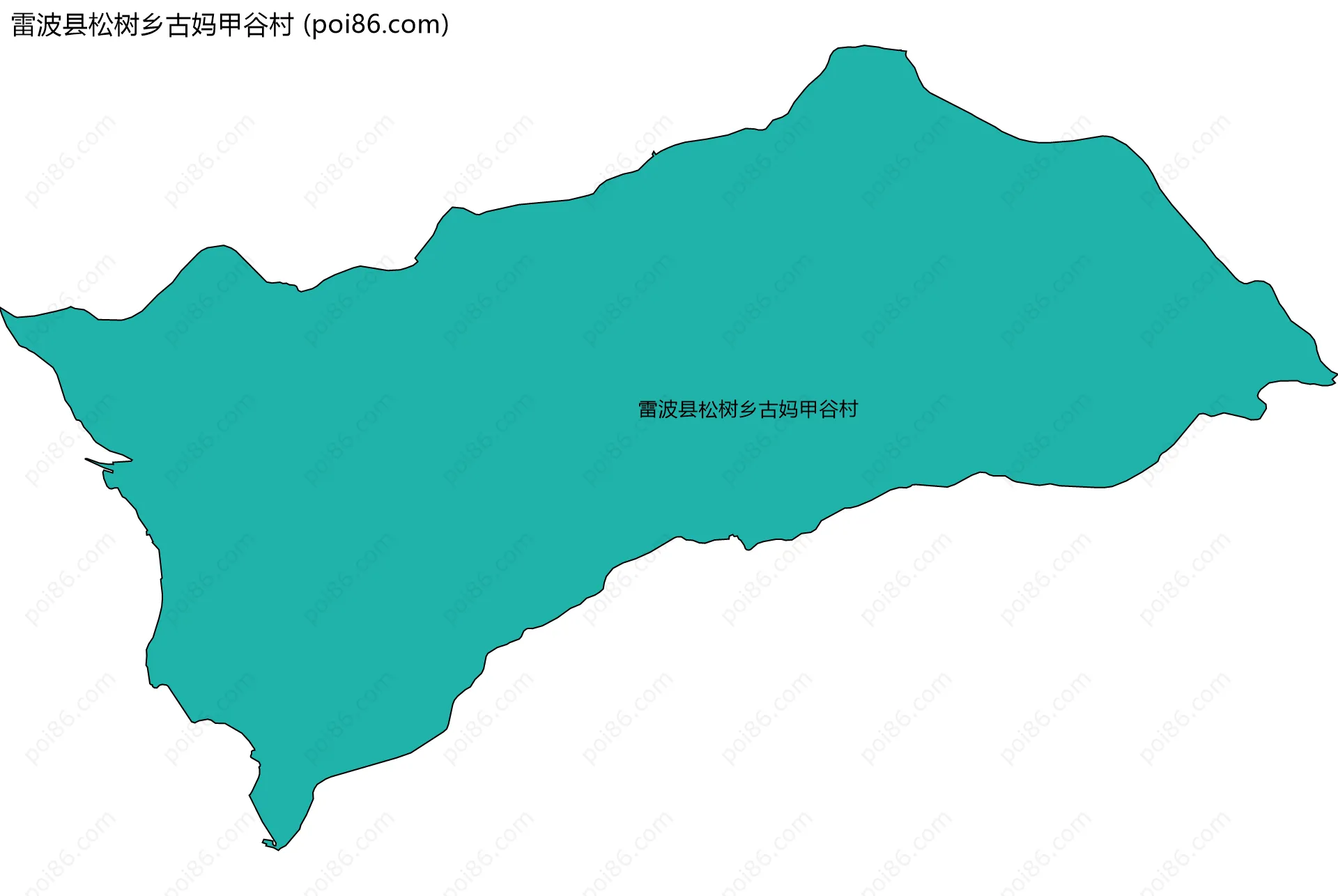 雷波县松树乡古妈甲谷村边界地图