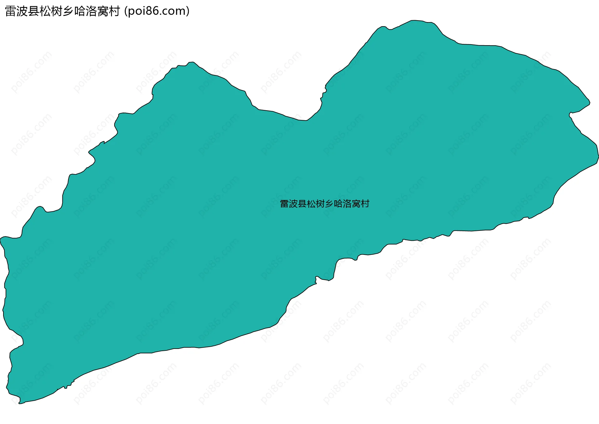 雷波县松树乡哈洛窝村边界地图
