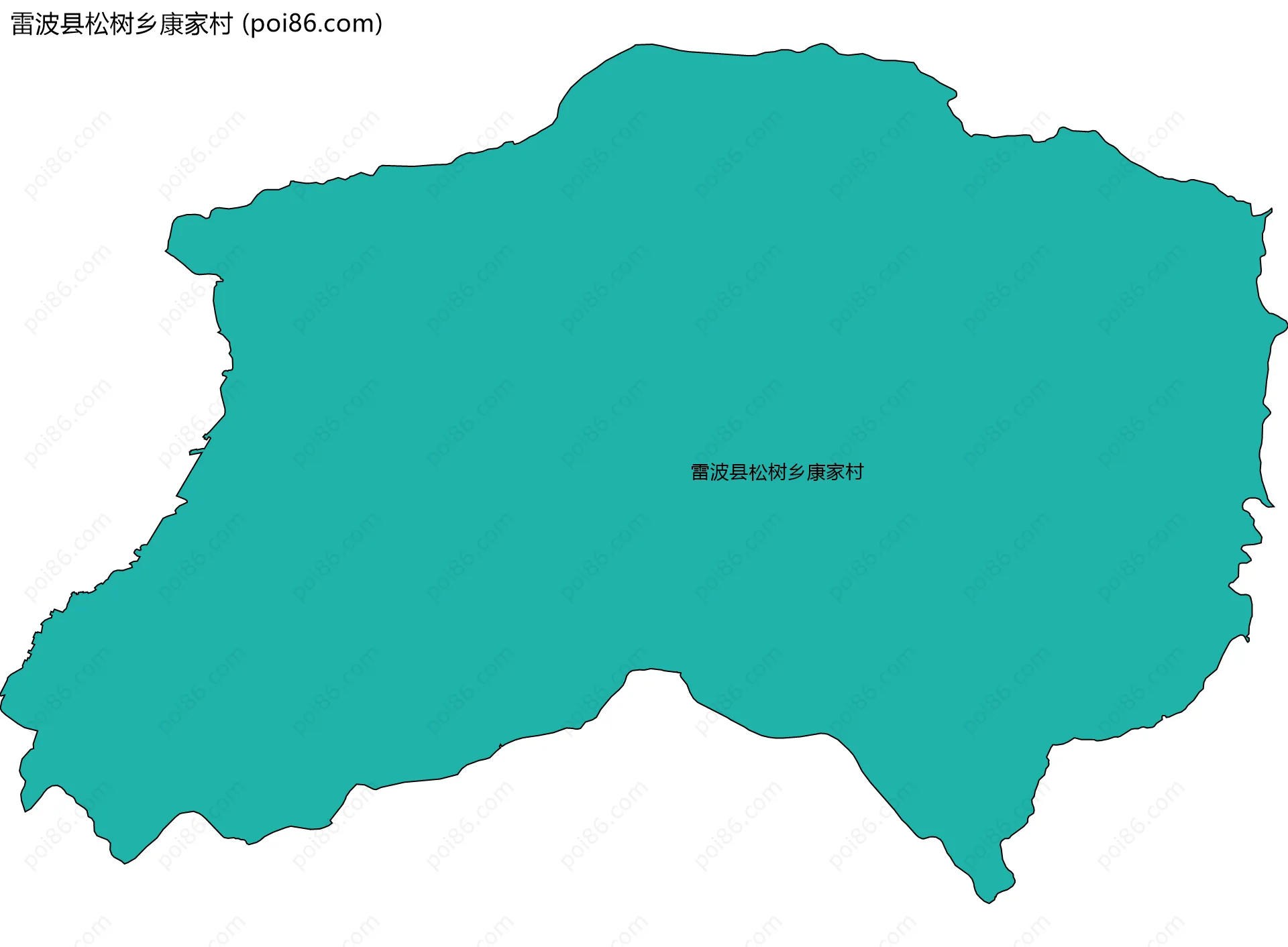 雷波县松树乡康家村边界地图