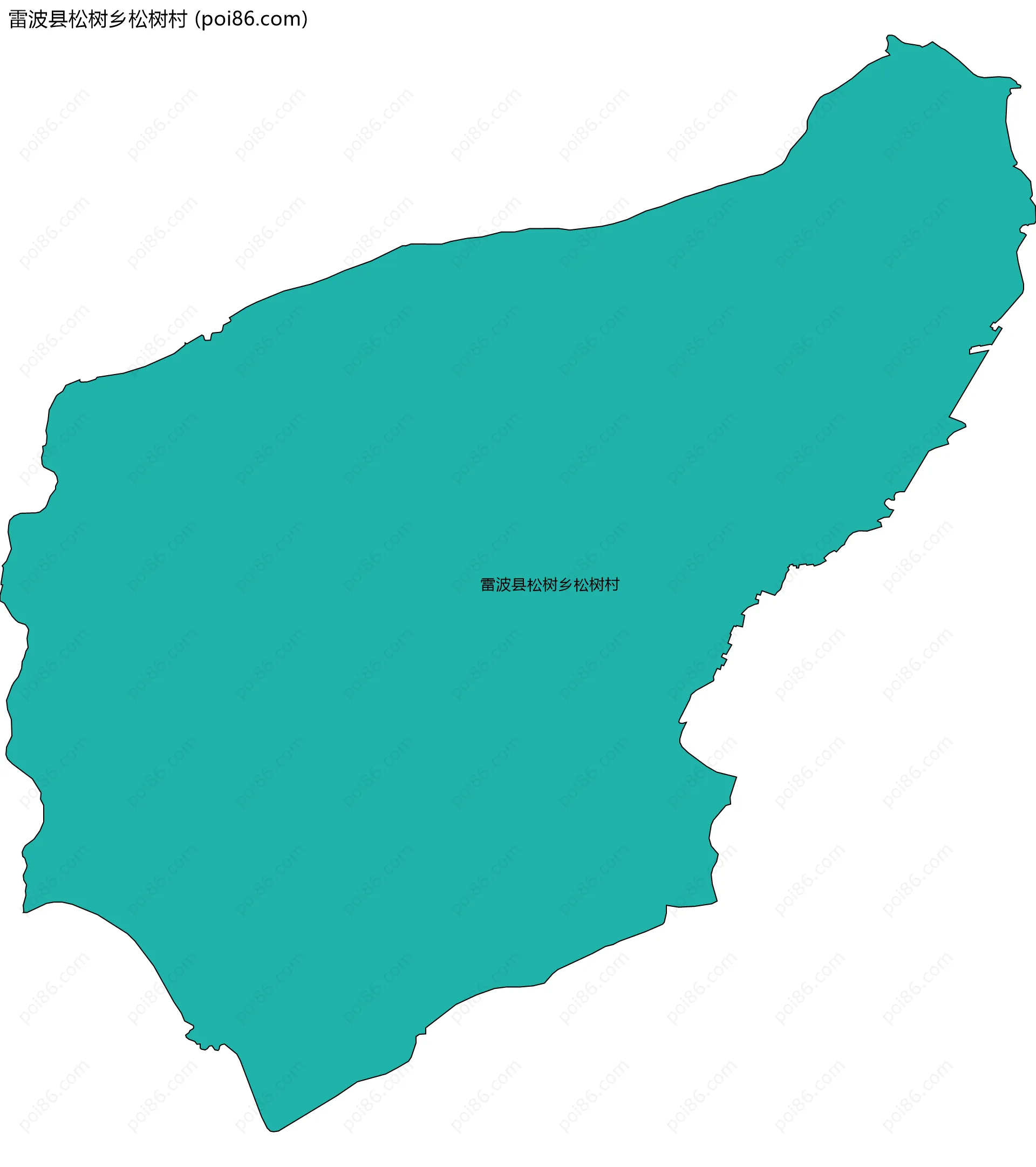 雷波县松树乡松树村边界地图