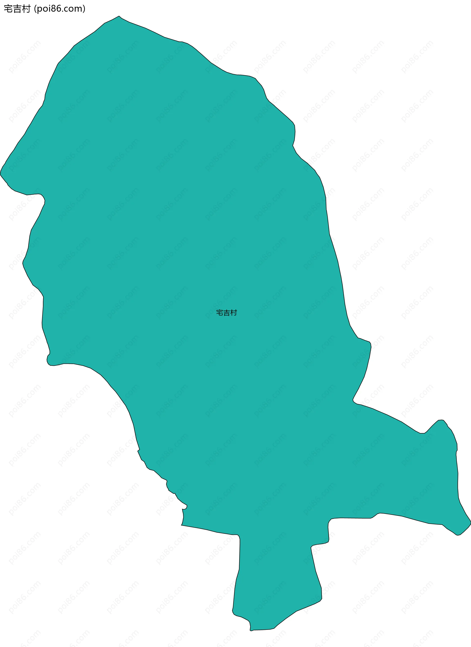 宅吉村边界地图