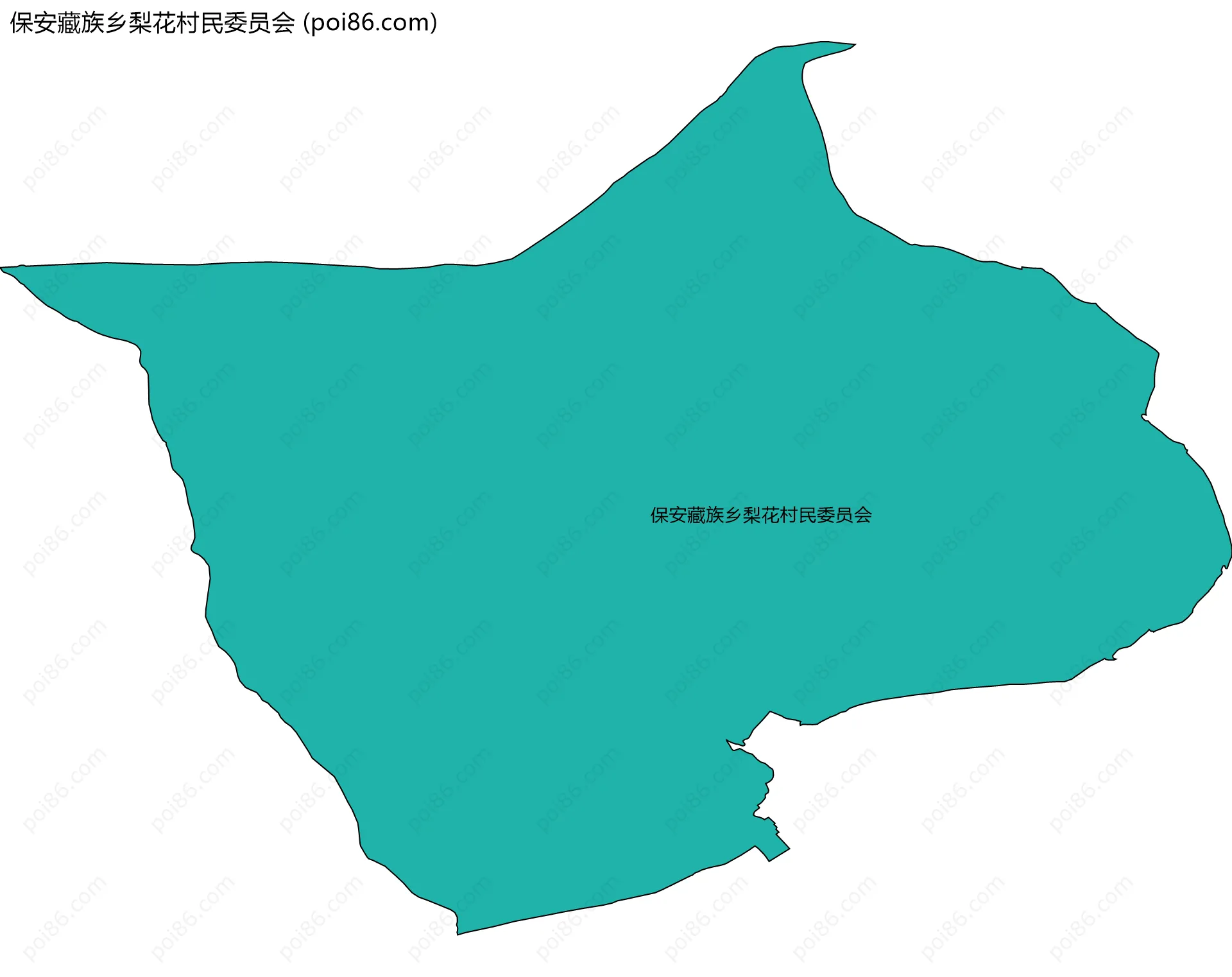 保安藏族乡梨花村民委员会边界地图