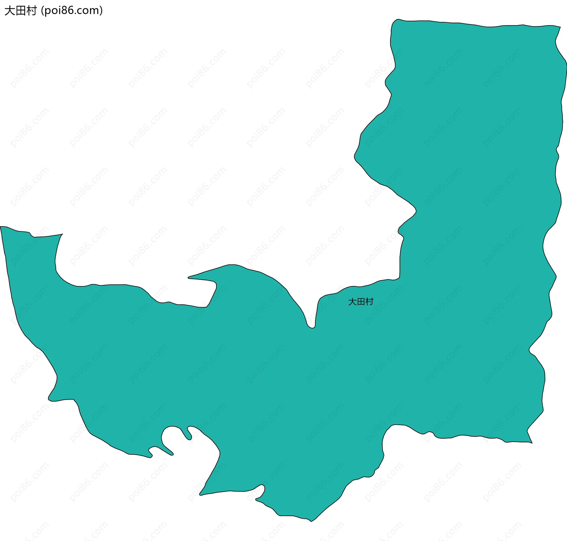 大田村边界地图