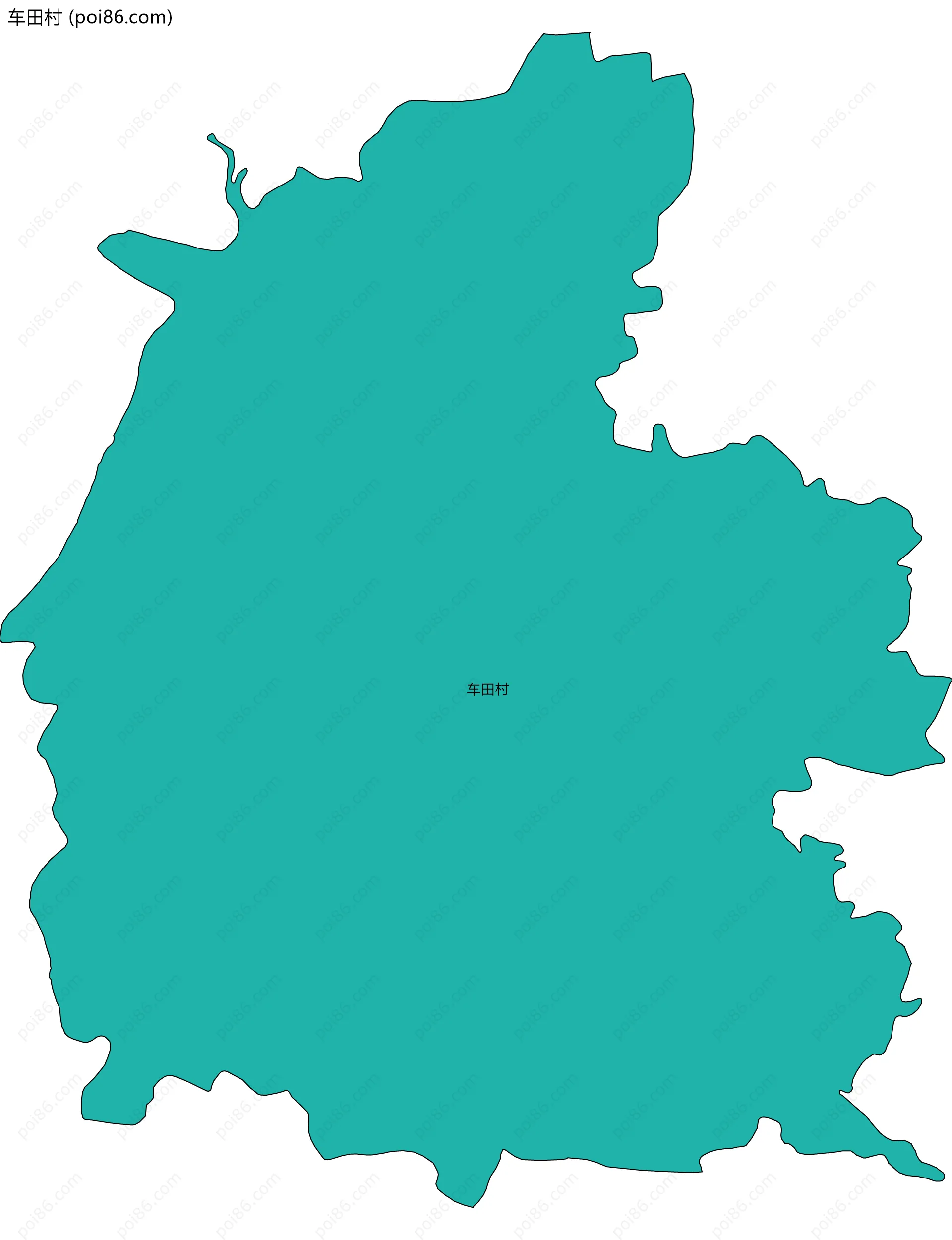 车田村边界地图