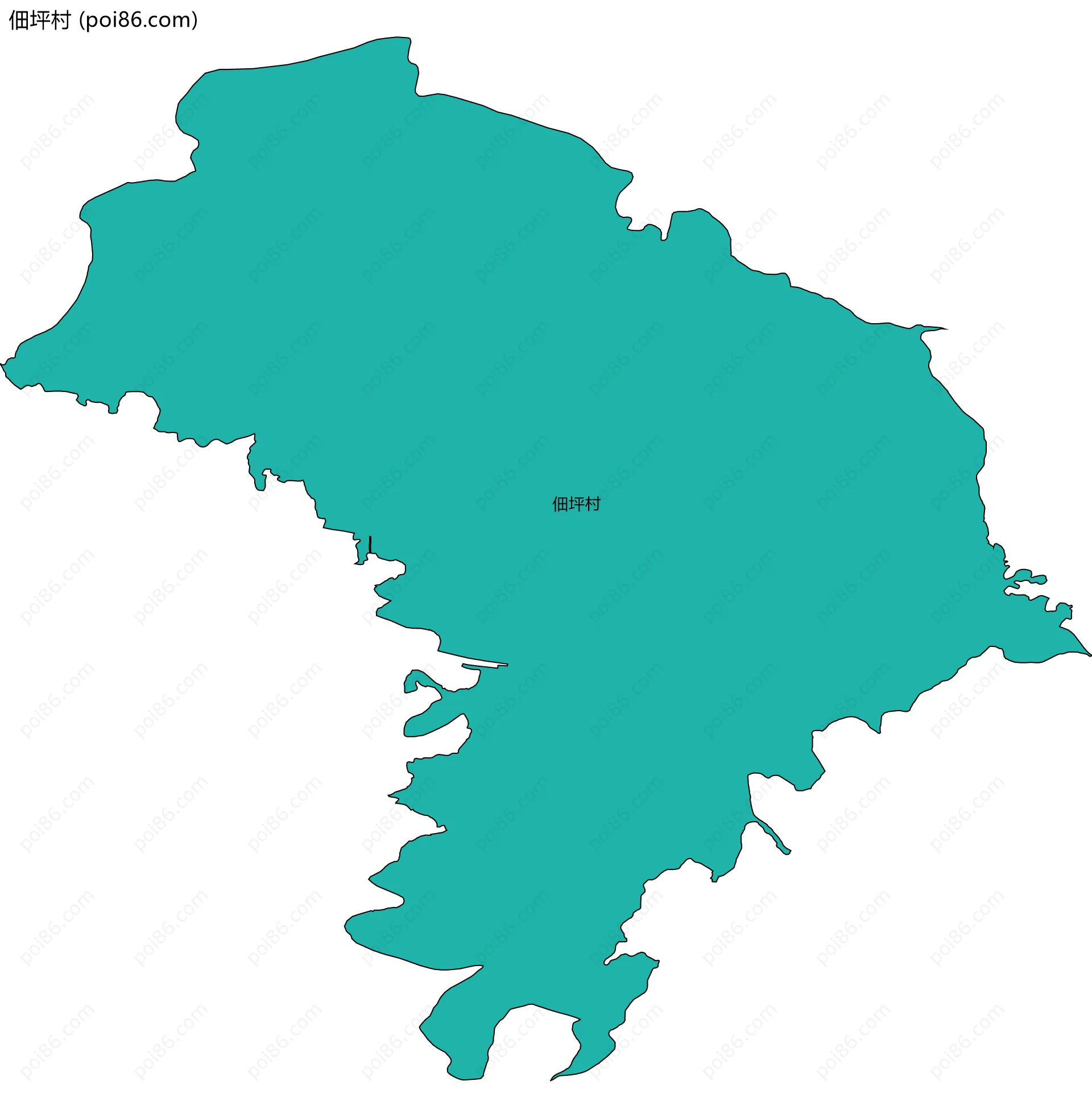 佃坪村边界地图