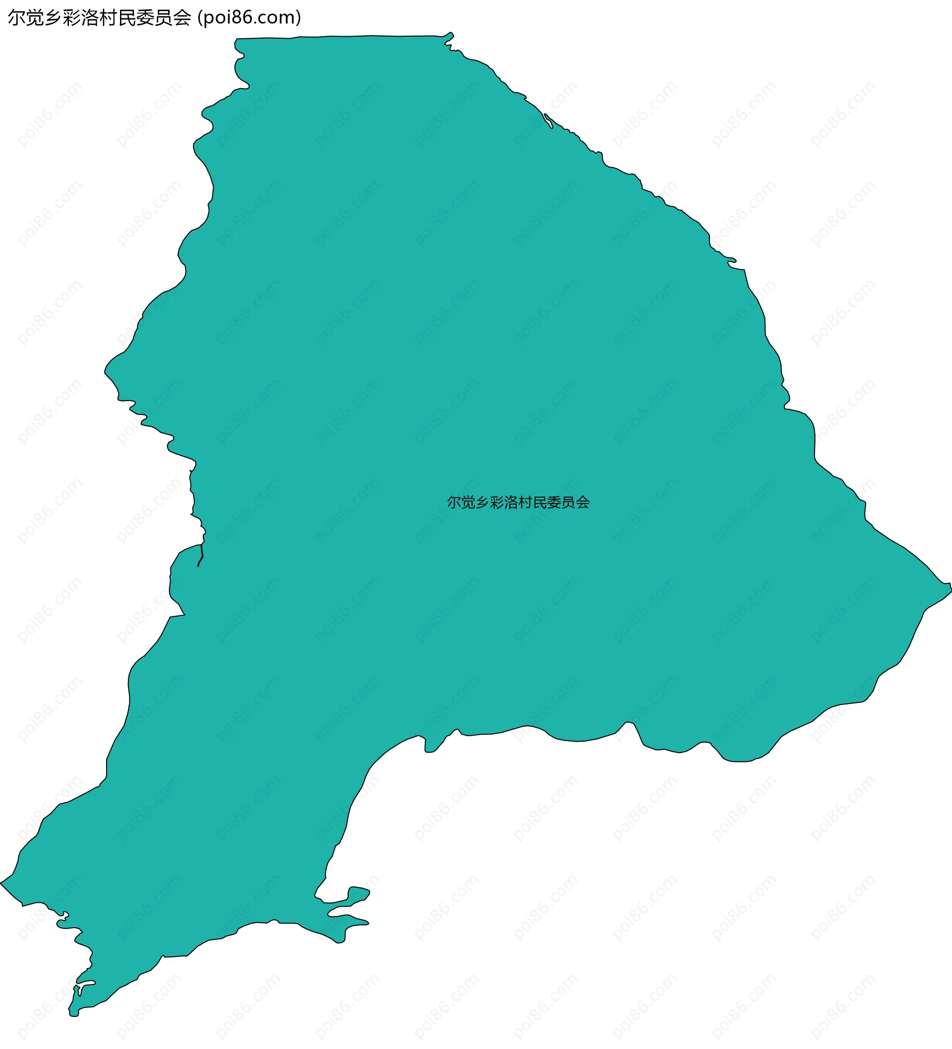 尔觉乡彩洛村民委员会边界地图