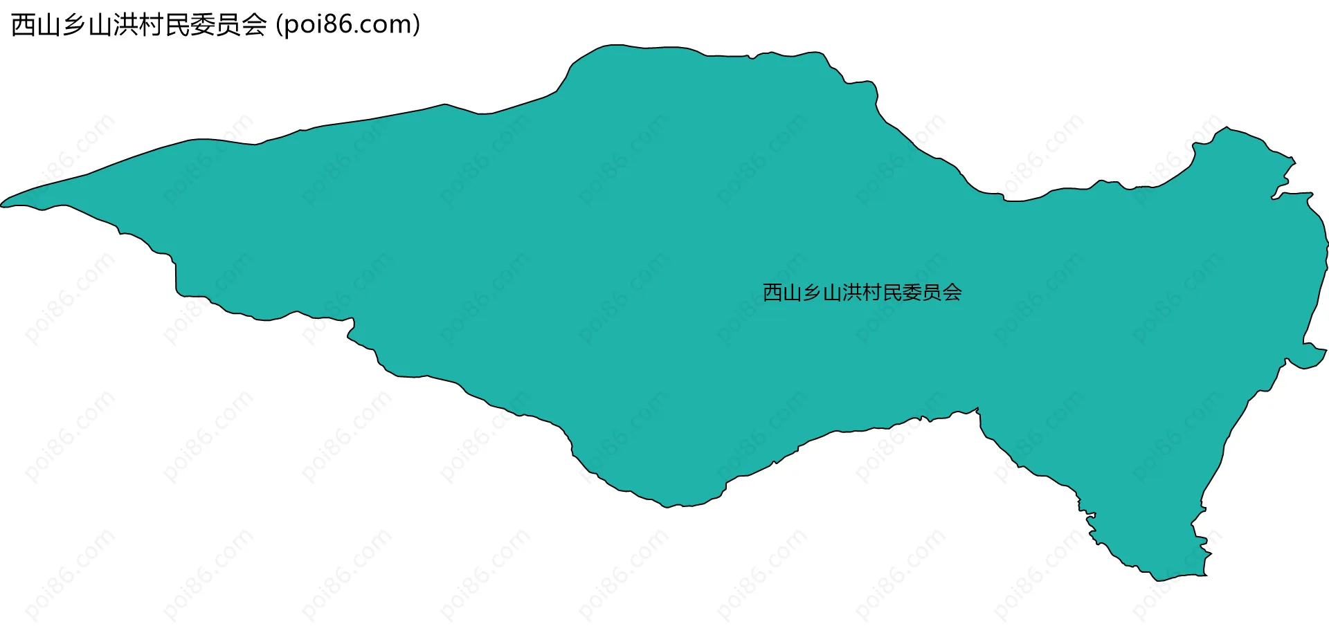 西山乡山洪村民委员会边界地图