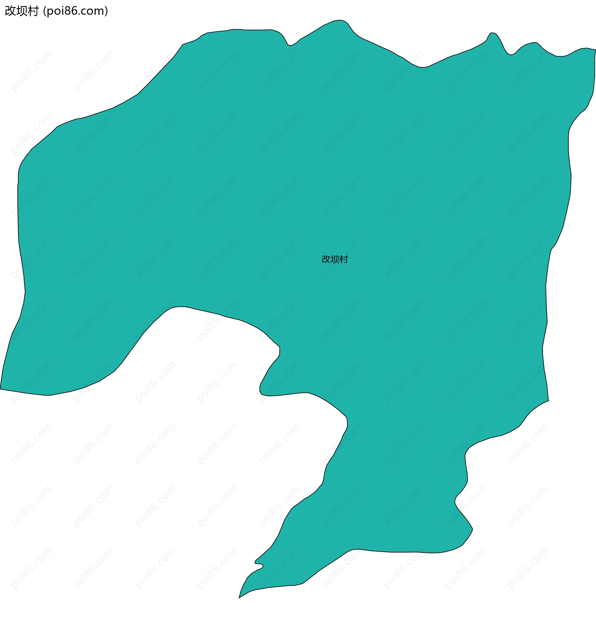 改坝村边界地图