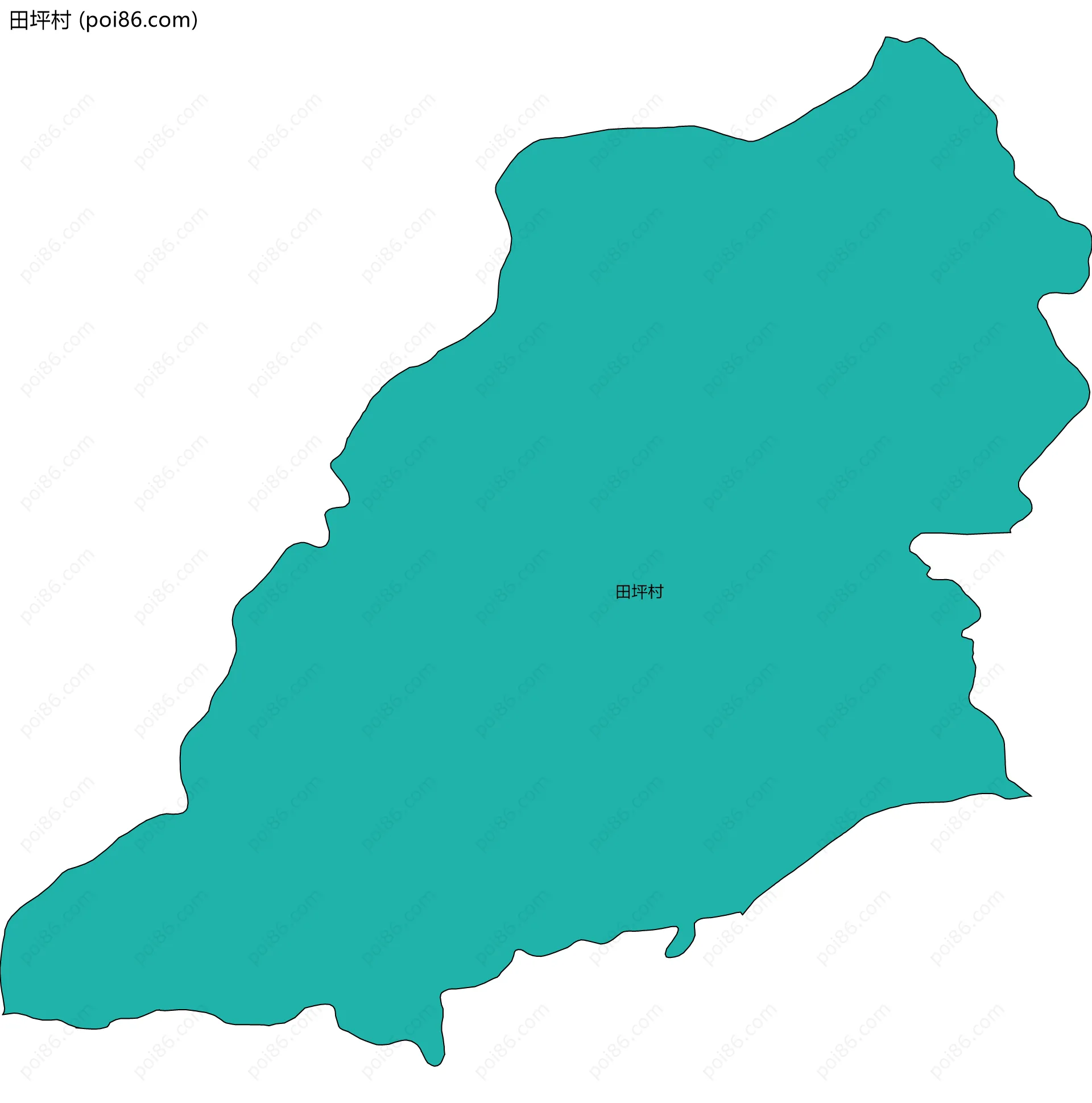 田坪村边界地图
