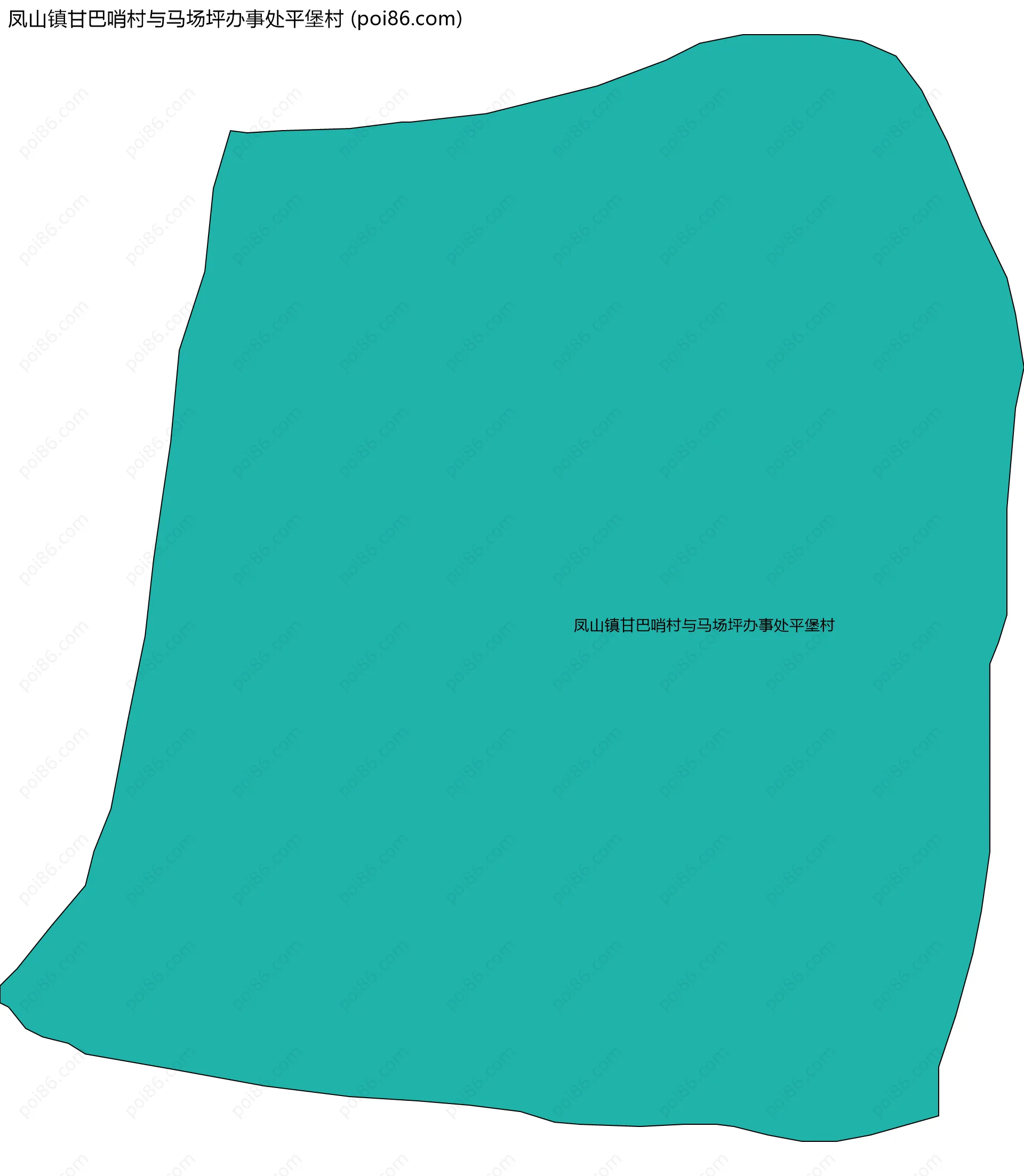凤山镇甘巴哨村与马场坪办事处平堡村边界地图