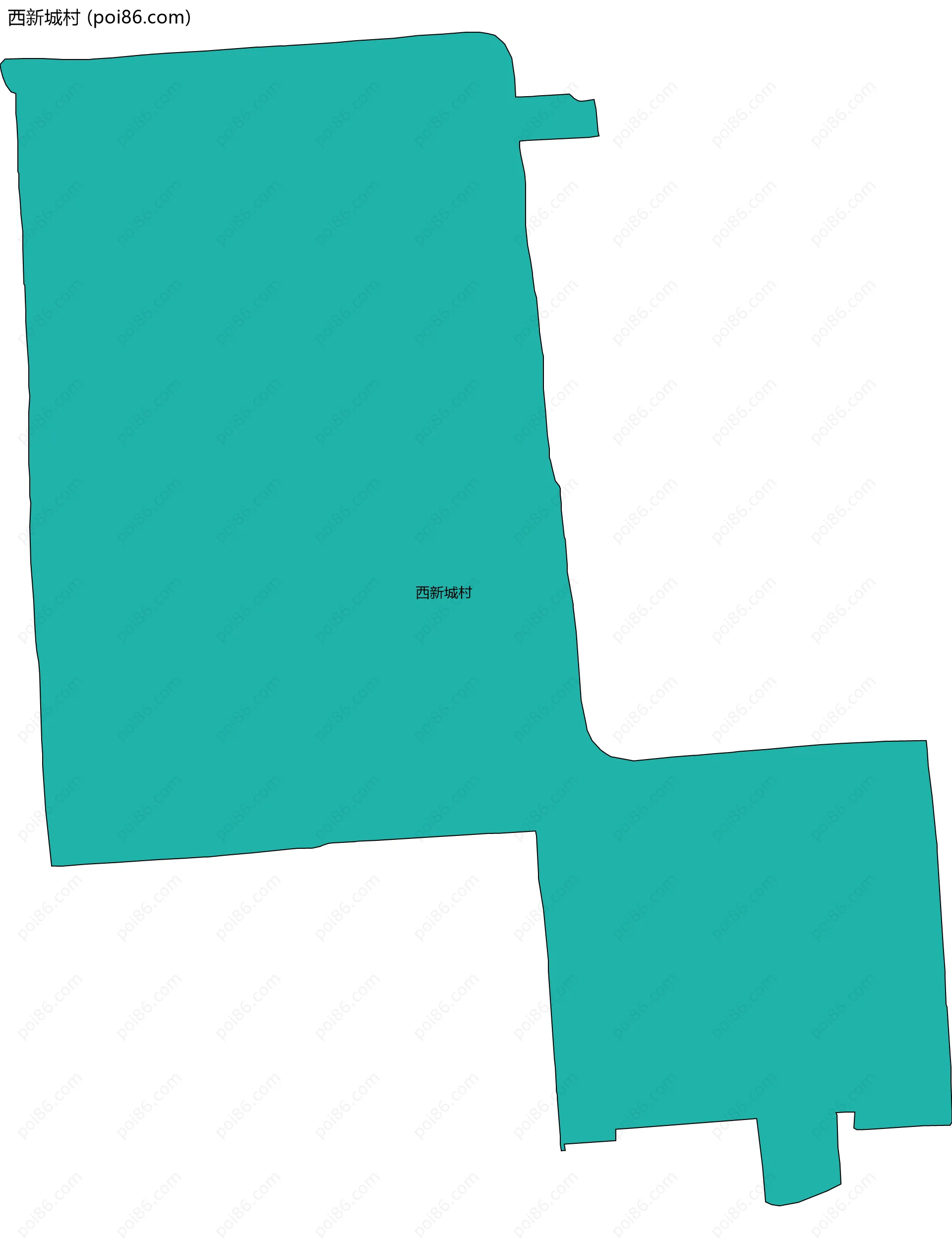 西新城村边界地图