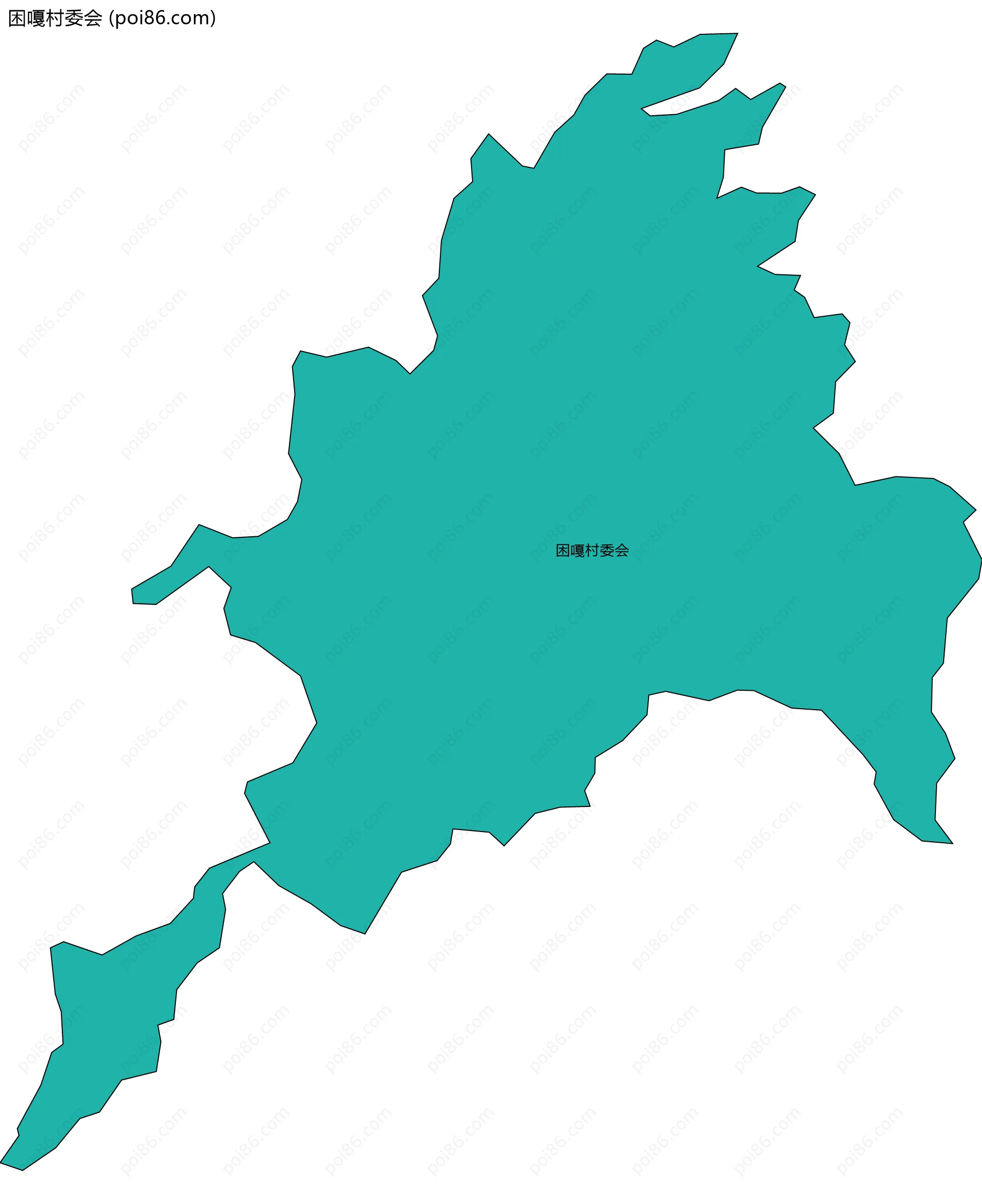 困嘎村委会边界地图