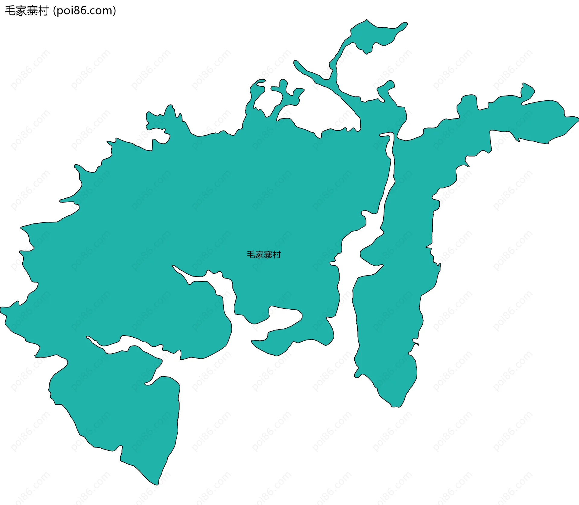 毛家寨村边界地图